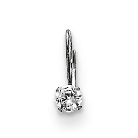 5.0 CZ Leverback Single Earring Sterling Silver SS3120, MPN: SS3120,