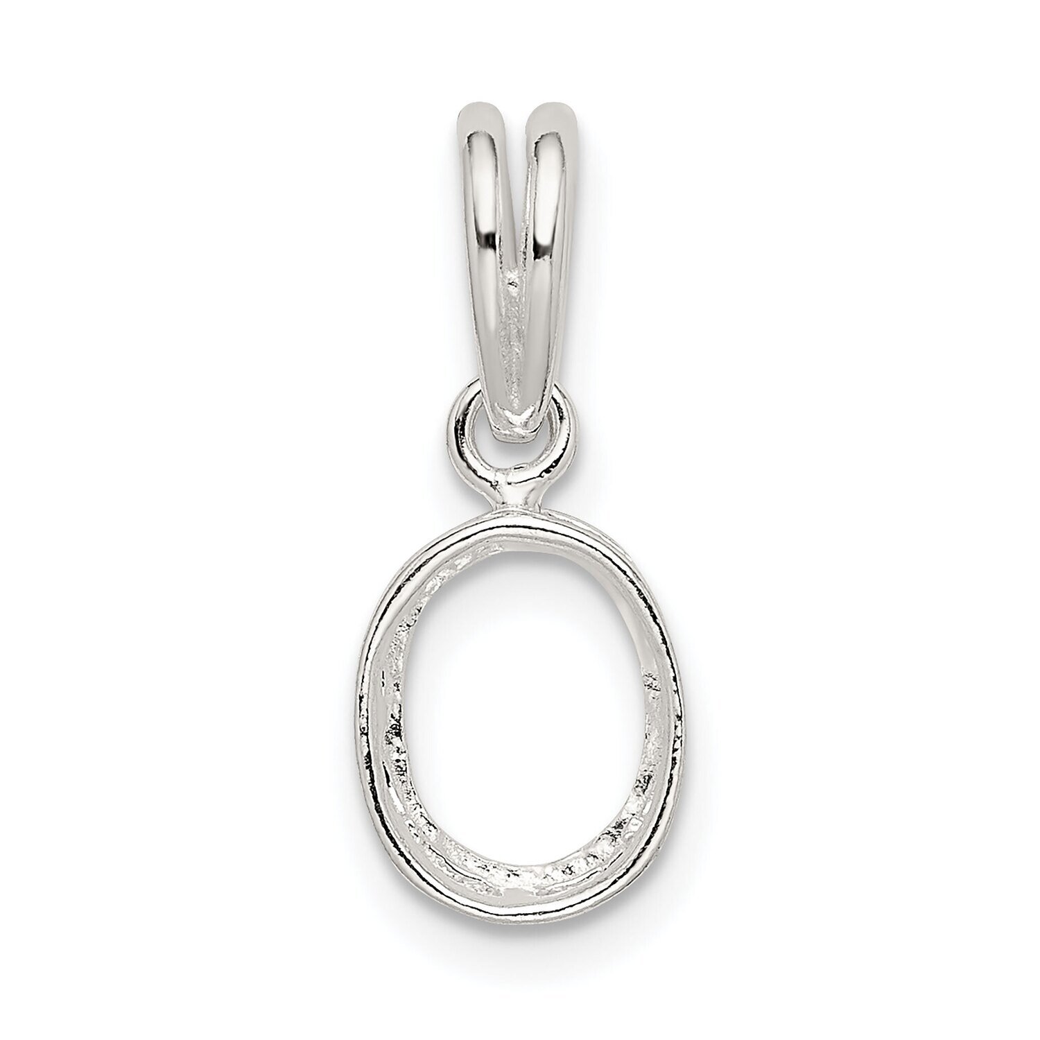 Oval 5 x 3mm Back Set Loose Bail Pendant Setting Sterling Silver SS3252, MPN: SS3252,