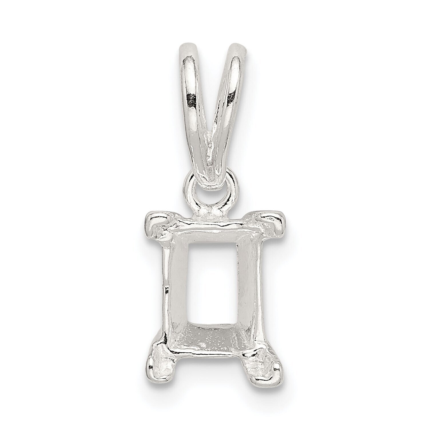 Emerald 5 x 3mm V-End Loose Bail Pendant Setting Sterling Silver SS3259, MPN: SS3259,