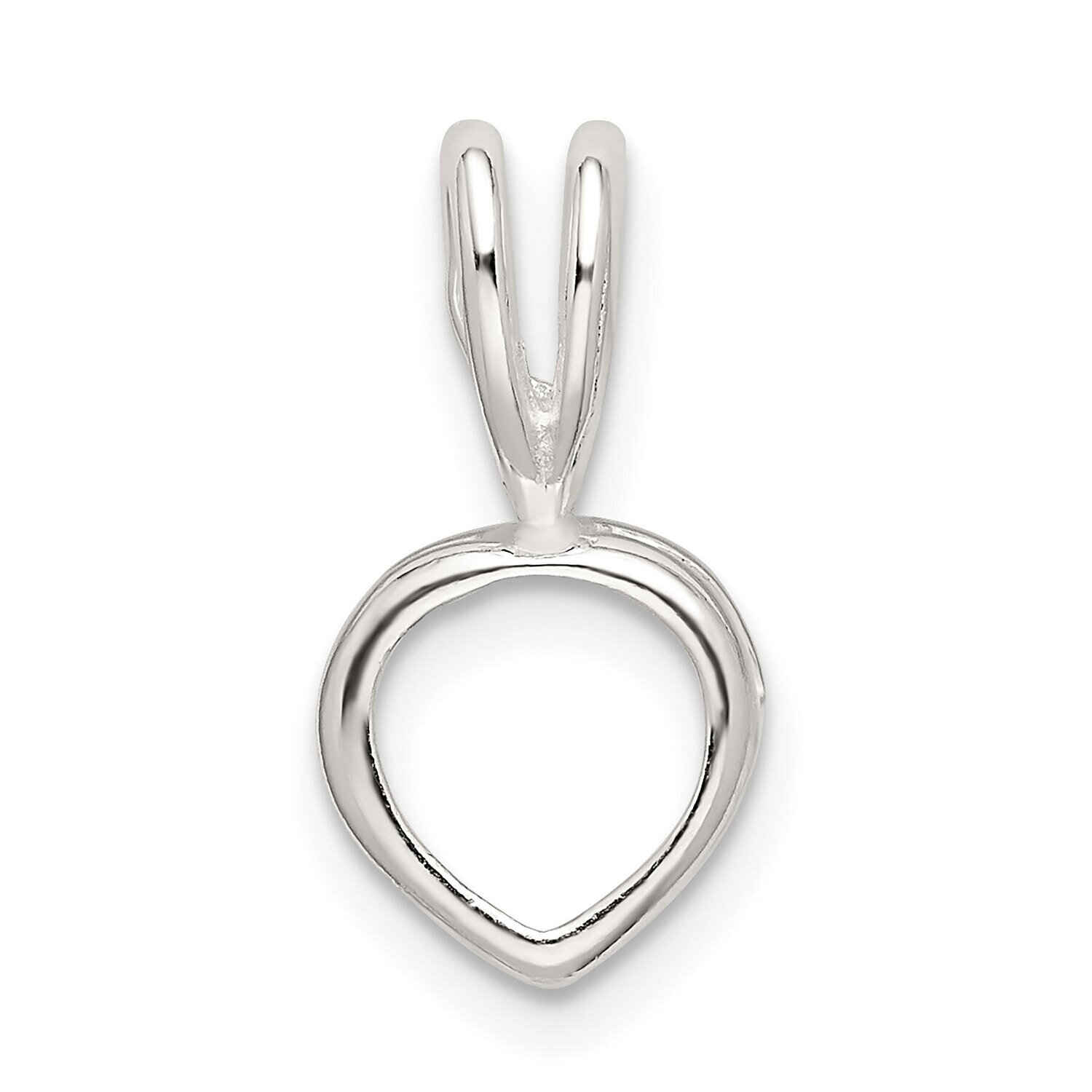 Heart 4.0mm Back Fixed Bail Pendant Setting Sterling Silver SS3270, MPN: SS3270,
