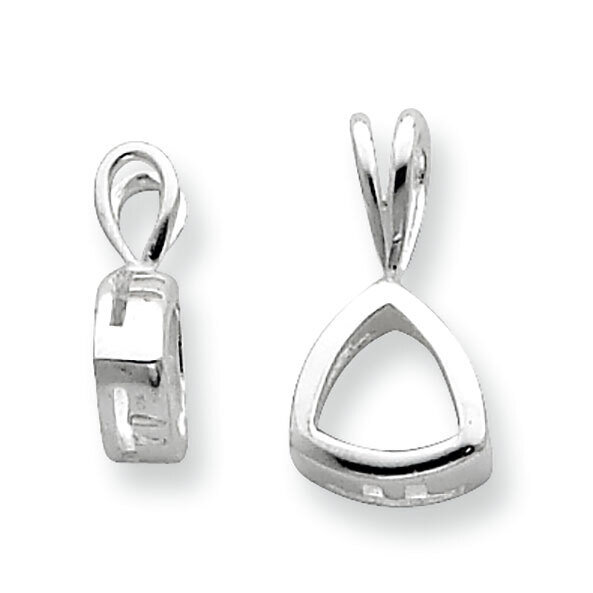Trillion 4.0mm Back Set Fixed Bail Pendant Sterling Silver SS3279, MPN: SS3279,