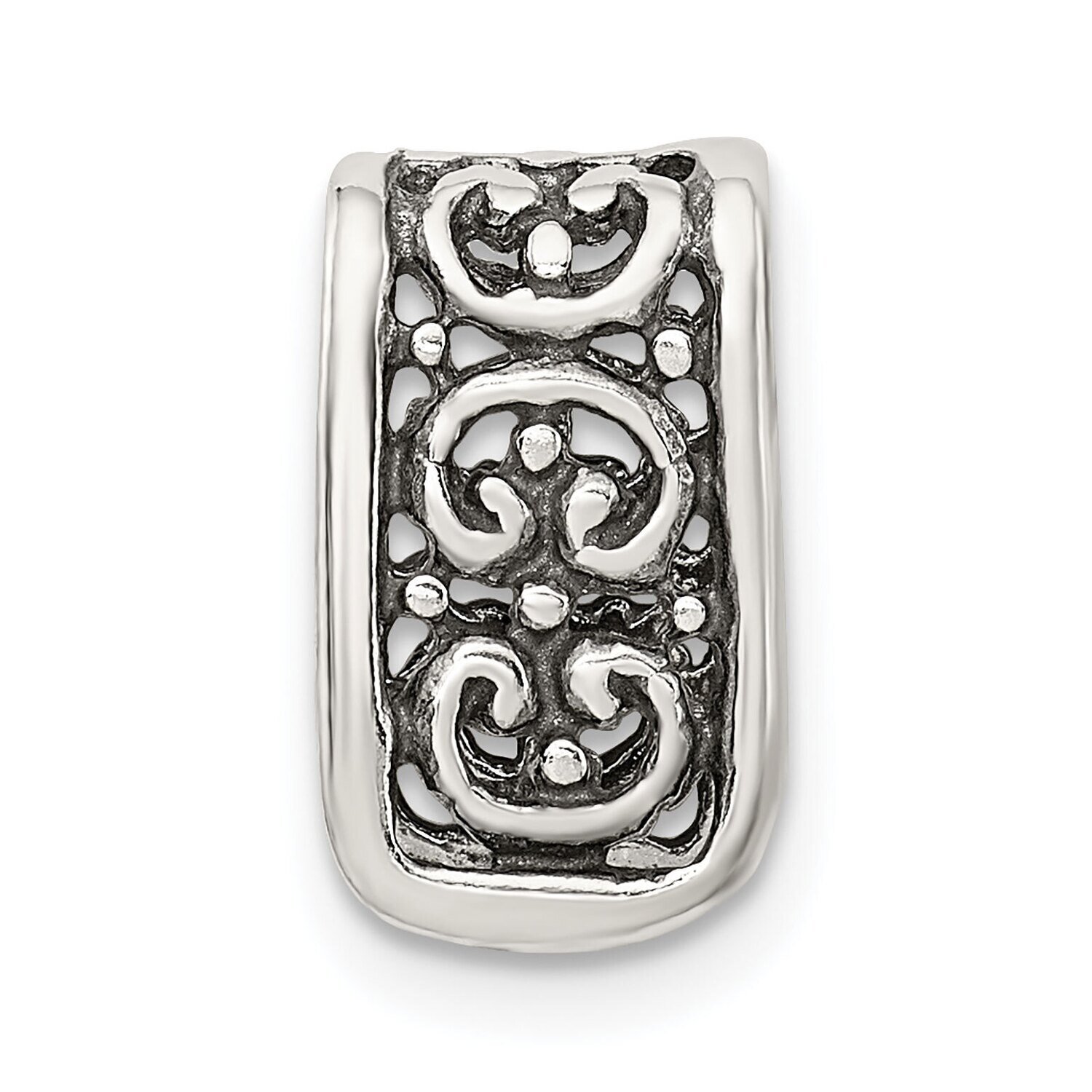 4.0mm Fancy Antiqued Casted Bail Sterling Silver SS3343, MPN: SS3343,