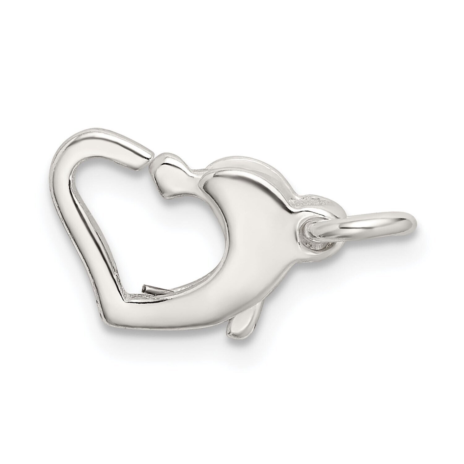 9.7 x 8.1mm Heart Shaped Lobster Clasp Sterling Silver SS3404, MPN: SS3404,