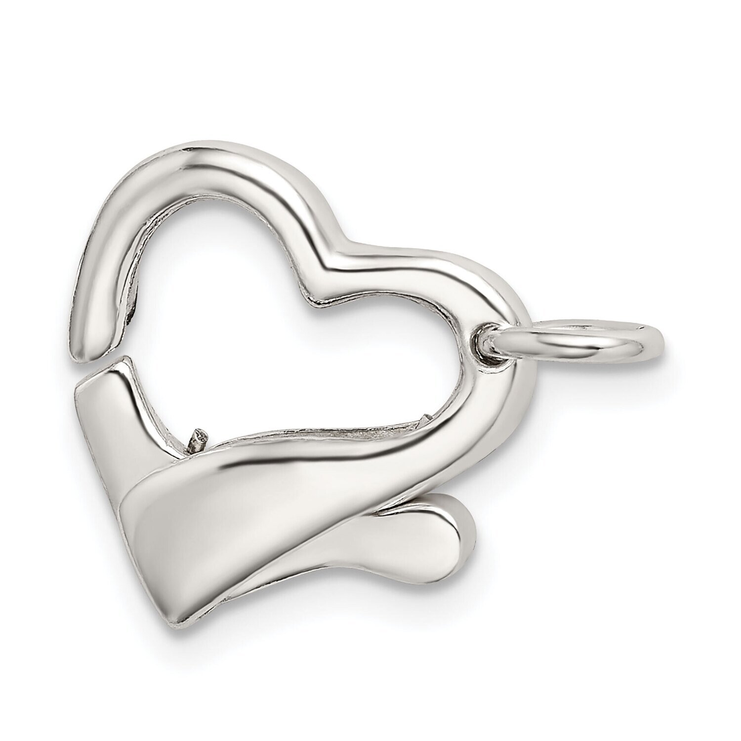 14.5 x 14.6mm Heart Shaped Lobster Clasp Sterling Silver SS3405