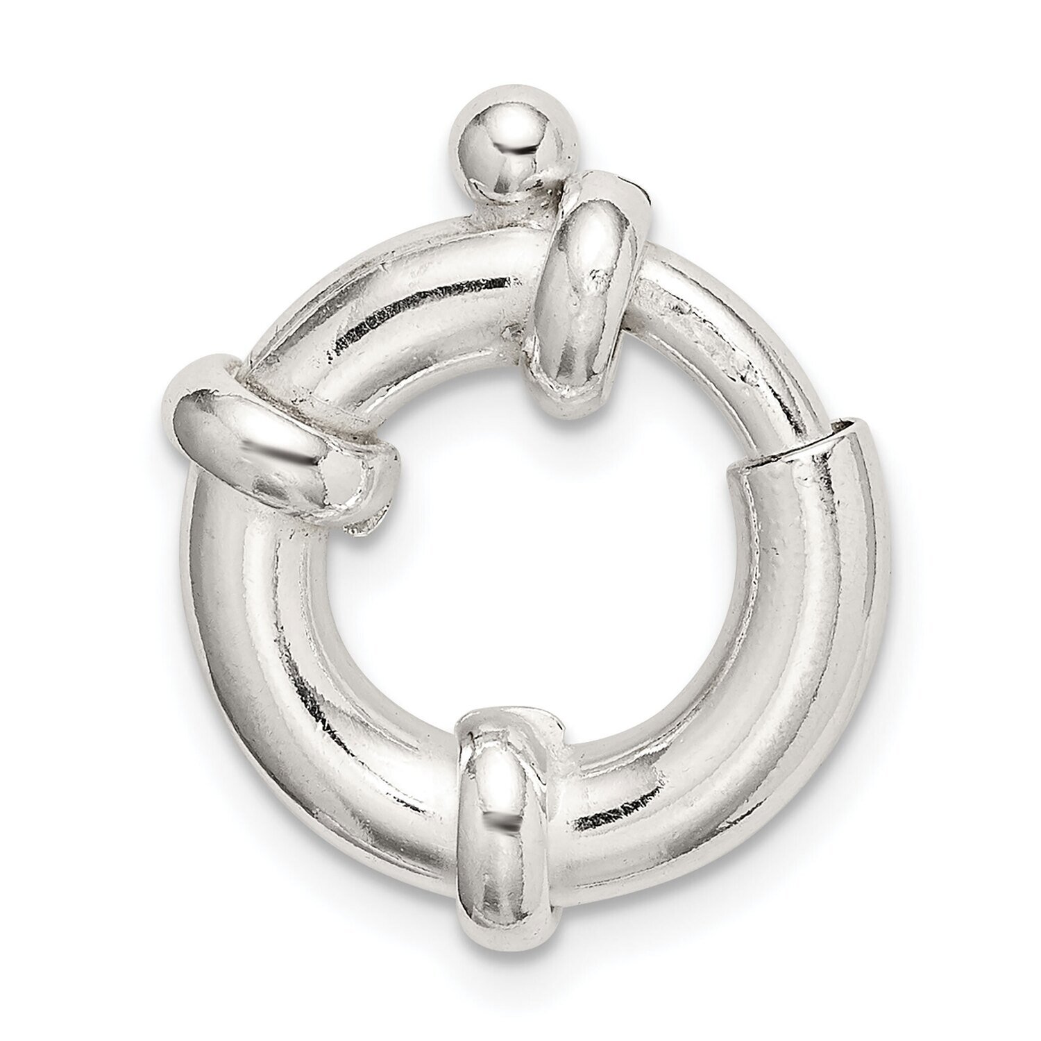16.1mm Fancy Spring Ring Clasp Sterling Silver SS3435, MPN: SS3435,