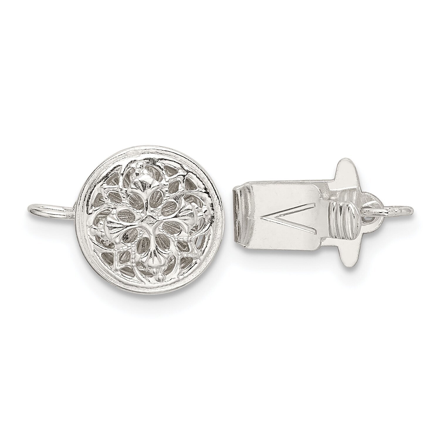 9.1mm Polished Pearl Bead Clasp Sterling Silver SS3547, MPN: SS3547,