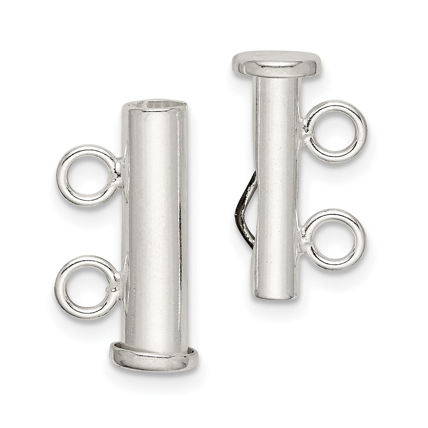 16.7 x 3.9mm 2-Strand Pearl Clasp Sterling Silver SS3580, MPN: SS3580,