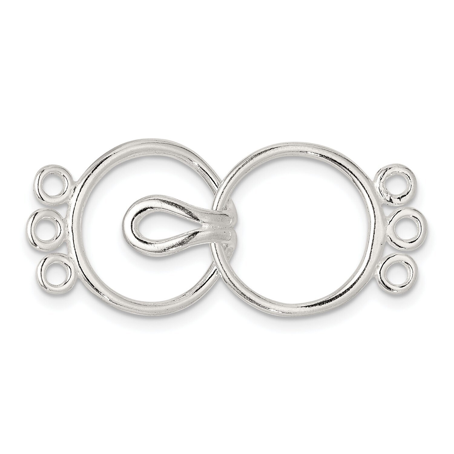 35.5 x 15.8mm 3-Strand Pearl Clasp Sterling Silver SS3592, MPN: SS3592,