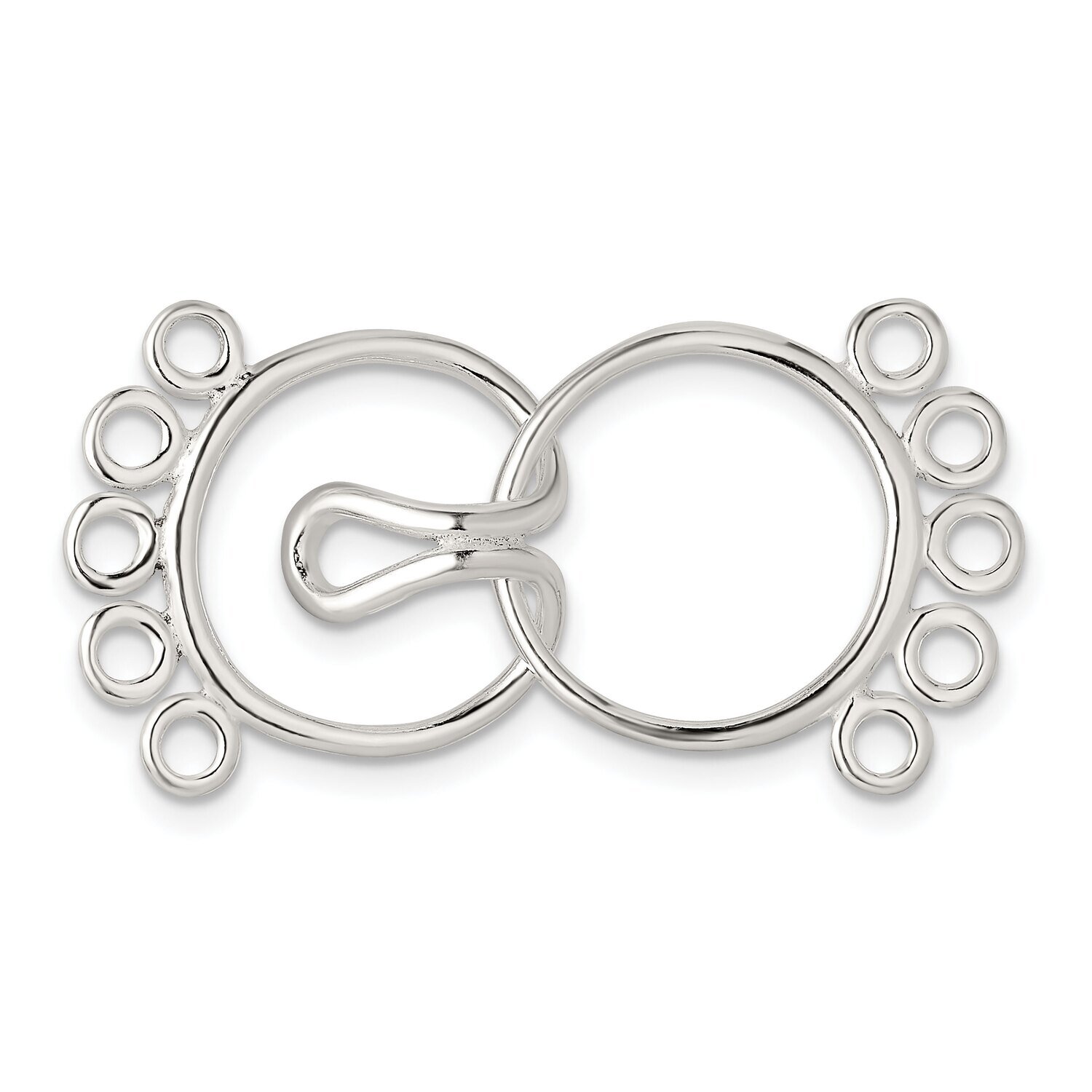 35.5 x 15.8mm 5-Strand Pearl Clasp Sterling Silver SS3594, MPN: SS3594,