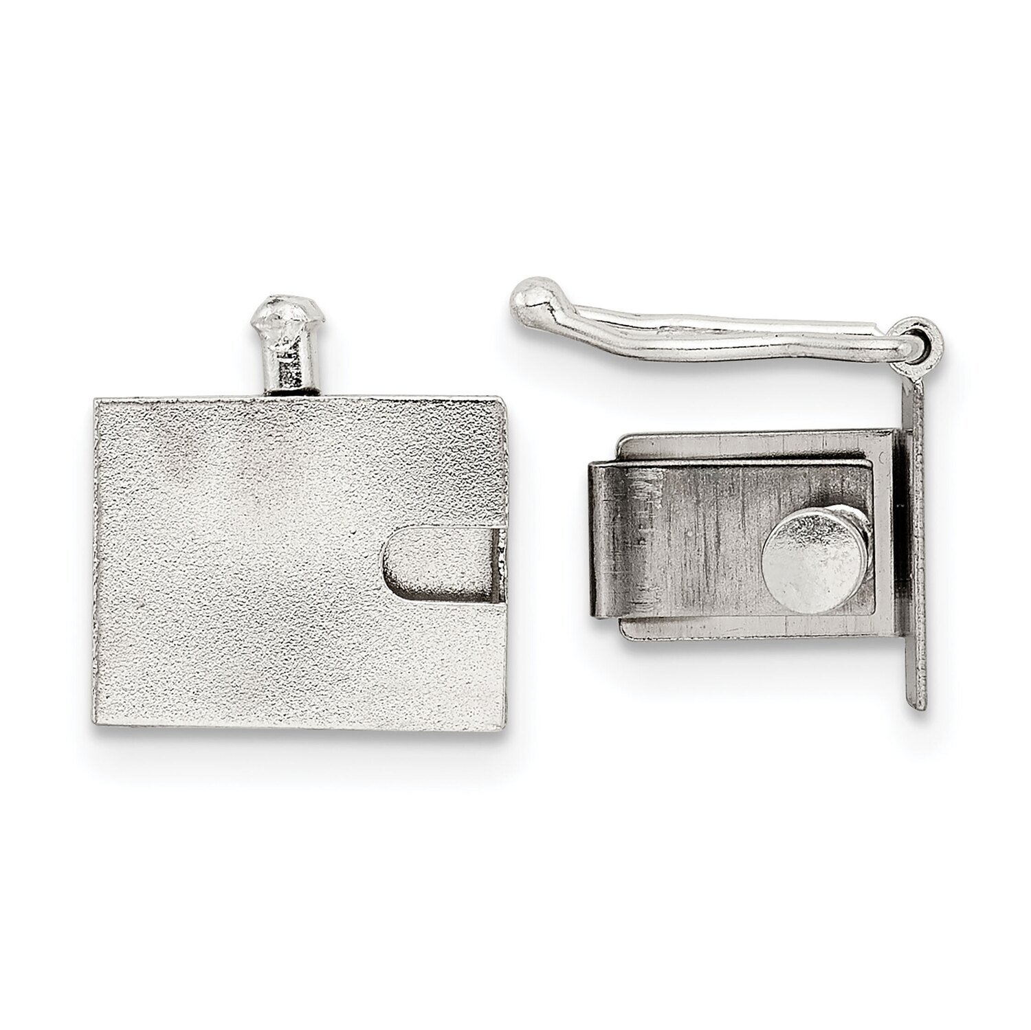 10.6 x 8.7mm Push Button Bo x Clasp Sterling Silver SS3615, MPN: SS3615,