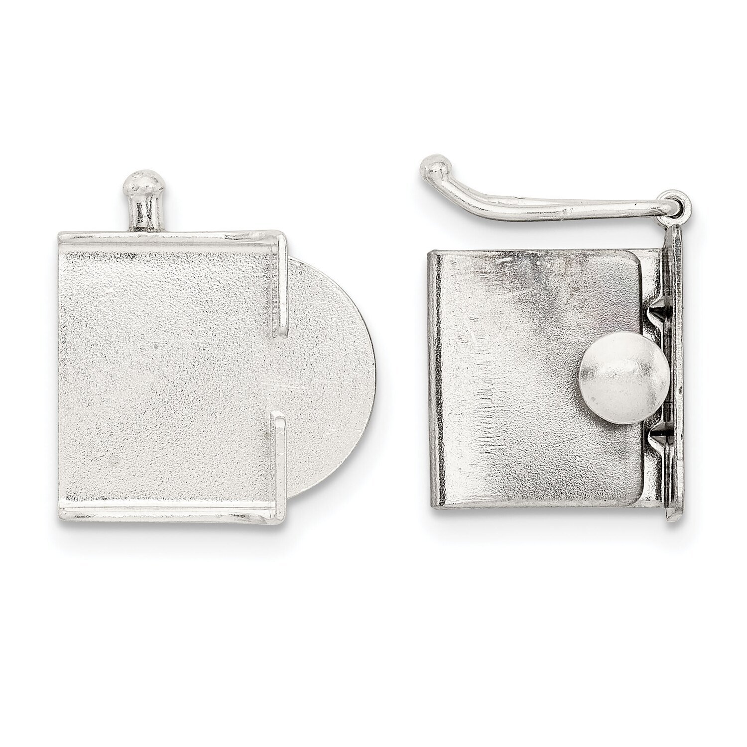13 x 11.6mm Push Button Box Clasp Sterling Silver SS3627, MPN: SS3627,