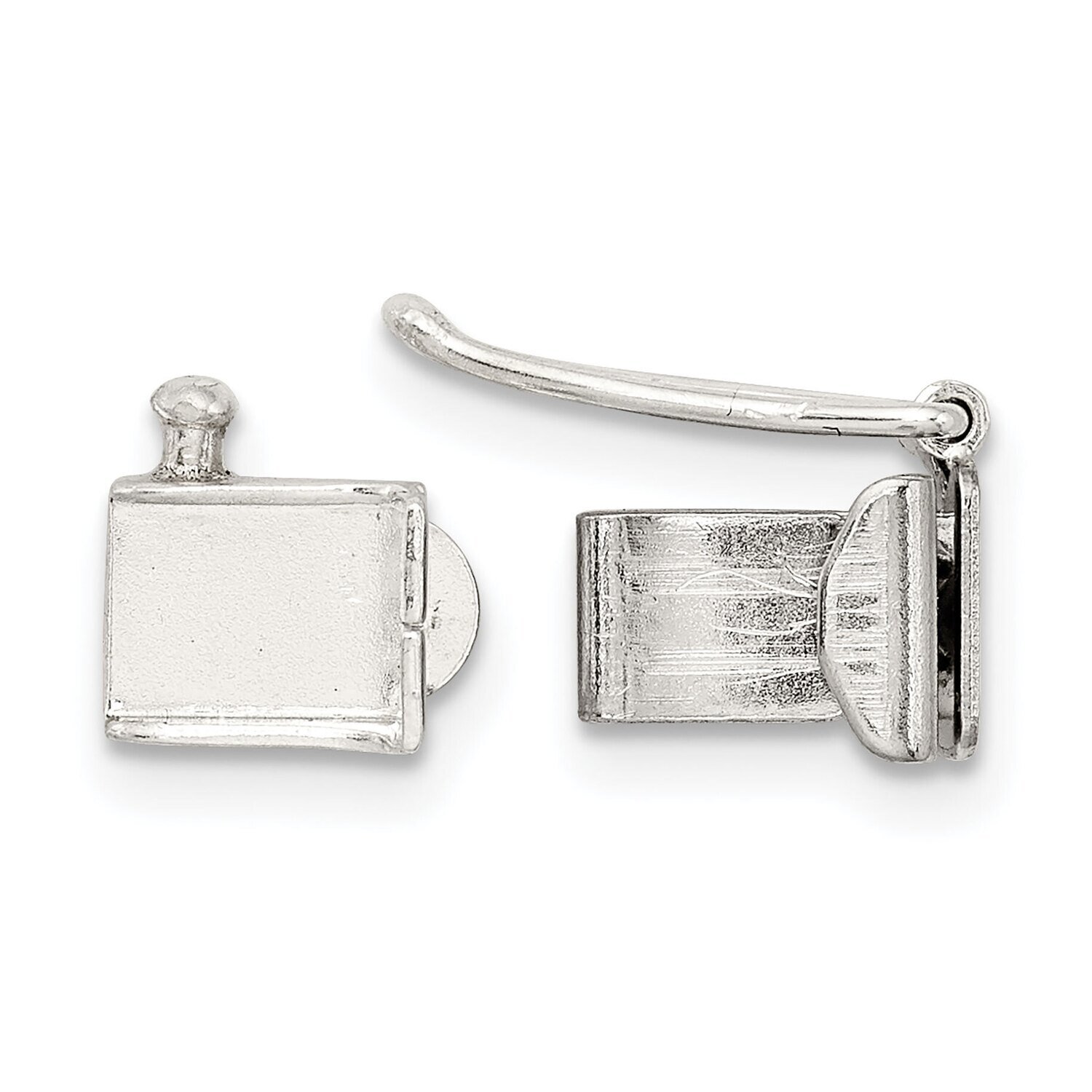 7.4 x 5.2mm Fold Over Tongue with Safety Clasp Sterling Silver SS3628, MPN: SS3628,