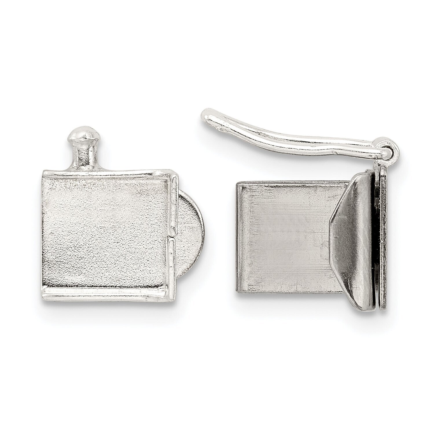 9.5 x 7.7mm Fold Over Tongue with Safety Clasp Sterling Silver SS3629, MPN: SS3629,