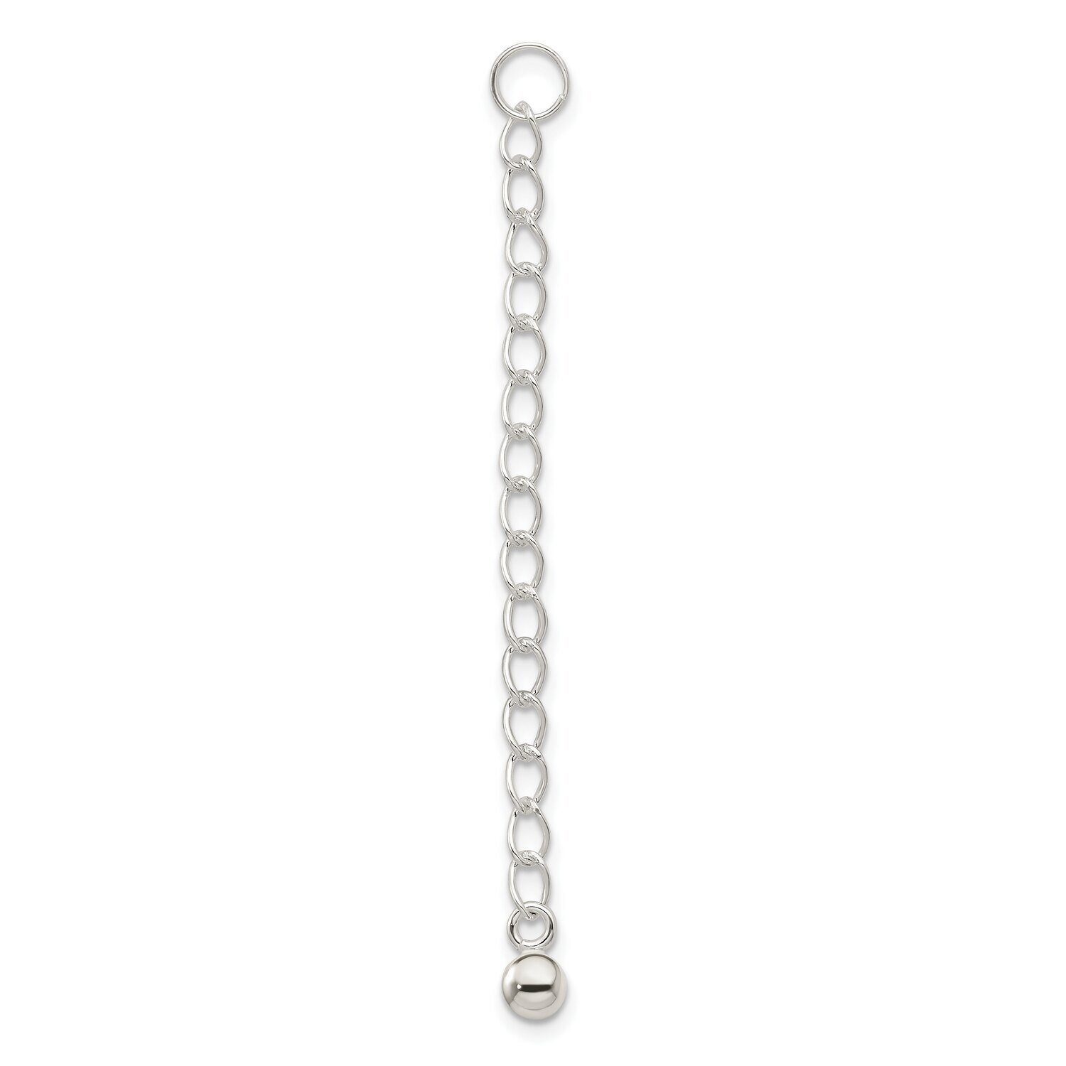 Round Bead 2 inch Chain Extender Sterling Silver SS3731