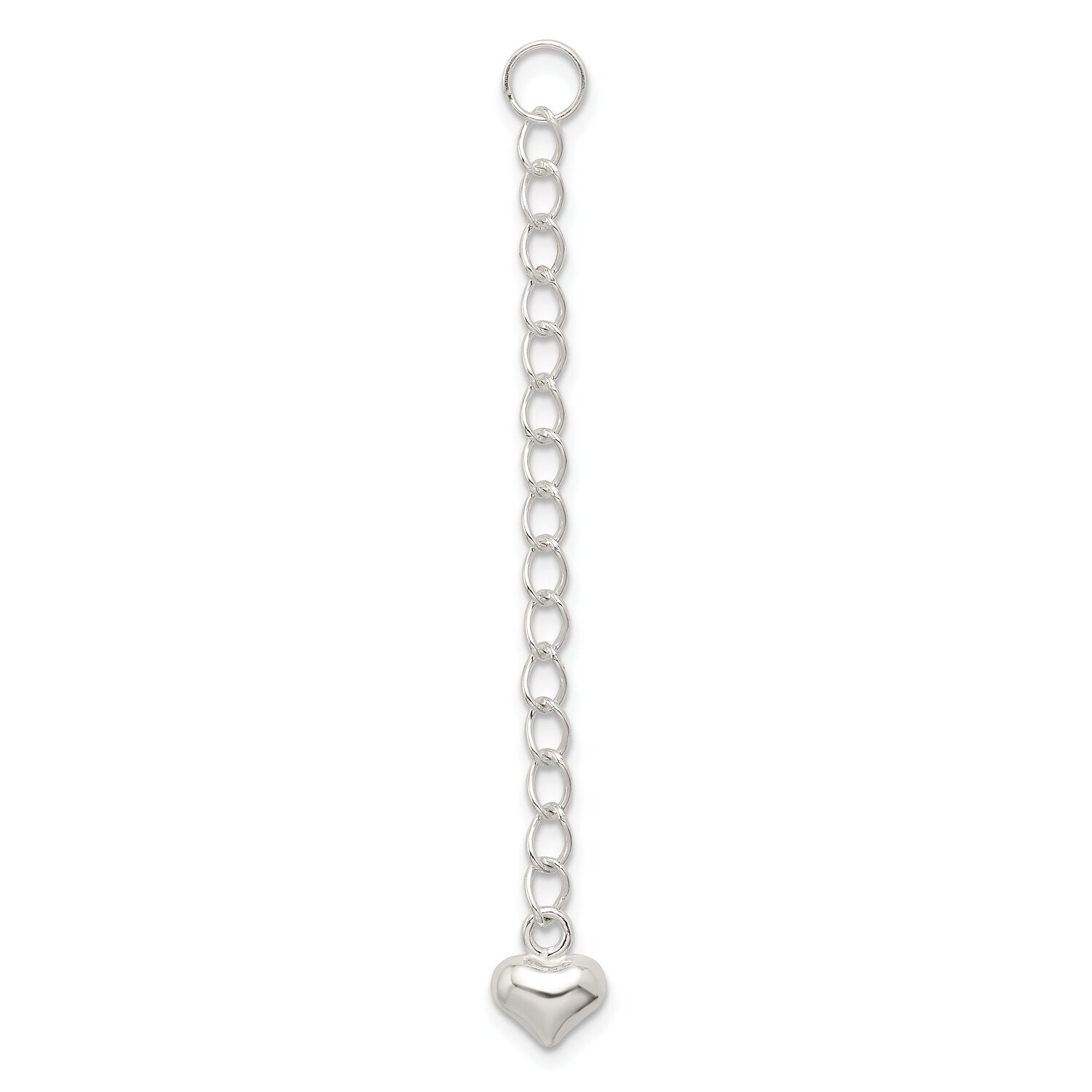Heart 2 inch Chain Extender Sterling Silver SS3734, MPN: SS3734,