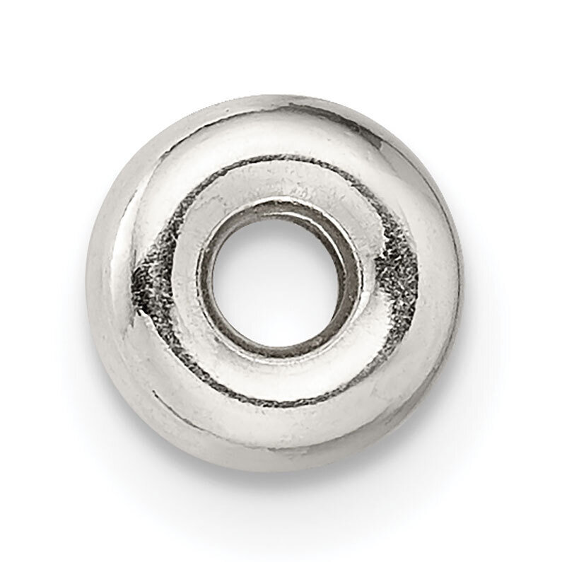 3.2 x 6.3mm Polished Roundel Sterling Silver SS4096