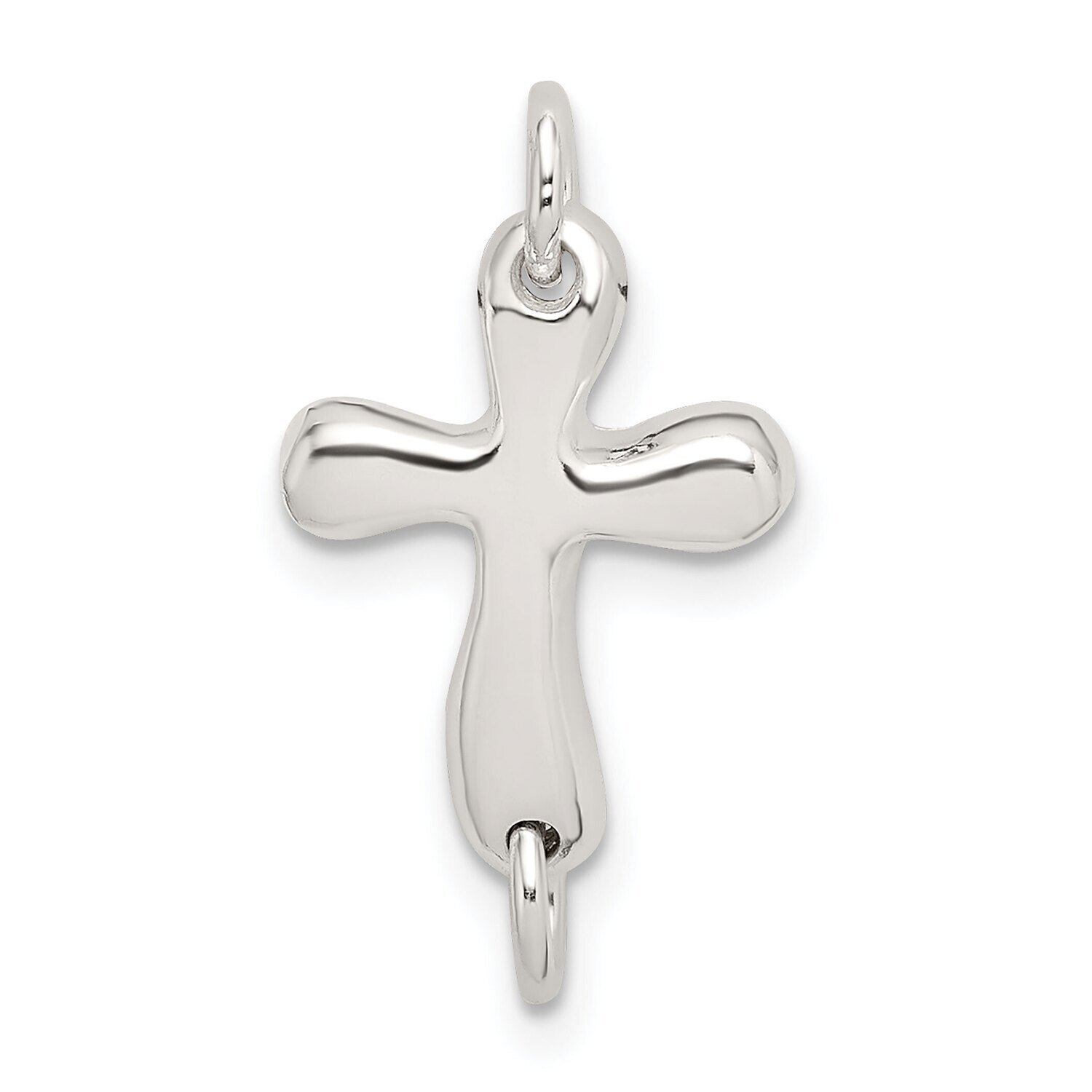 22 x 11.3mm Polished Cross Casted Component Link Sterling Silver SS4443, MPN: SS4443,