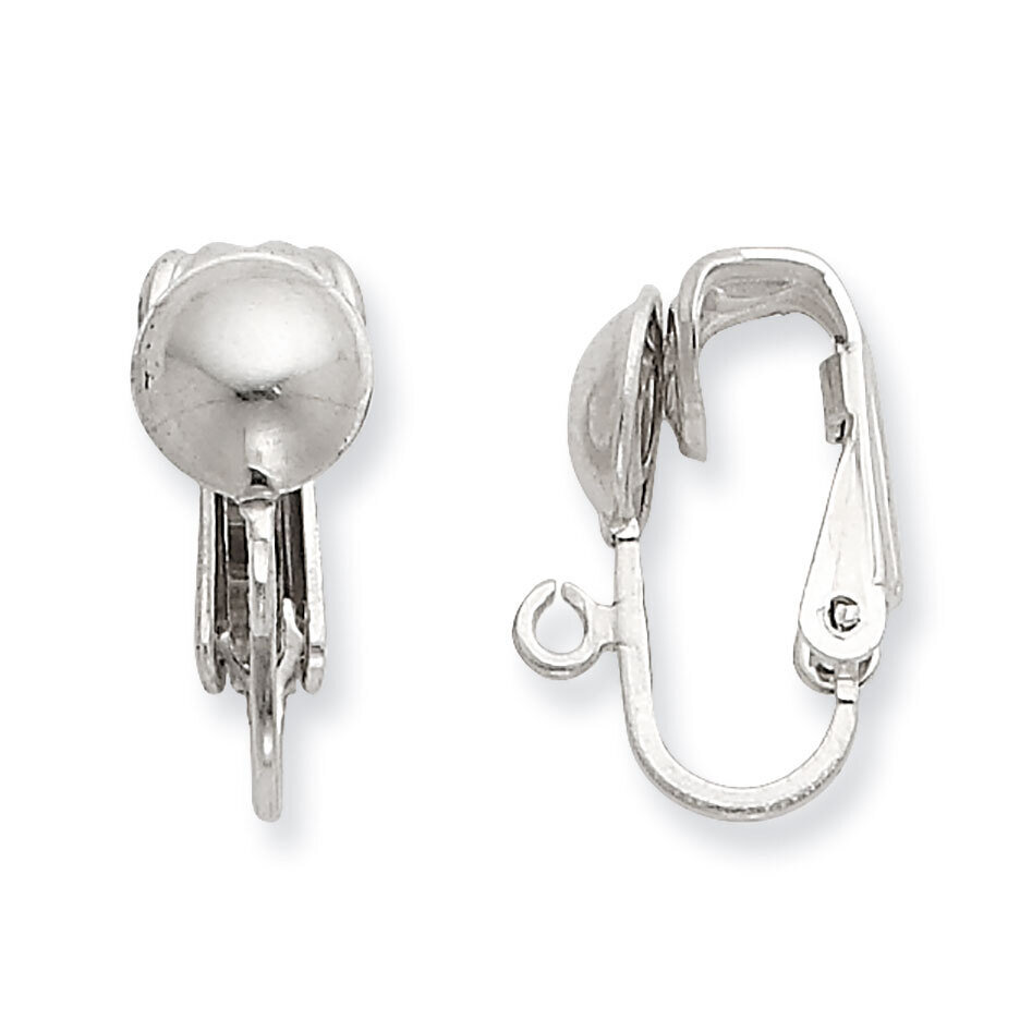 6.9MM Half Ball with Ring Earring Clip Sterling Silver SS4803, MPN: SS4803,