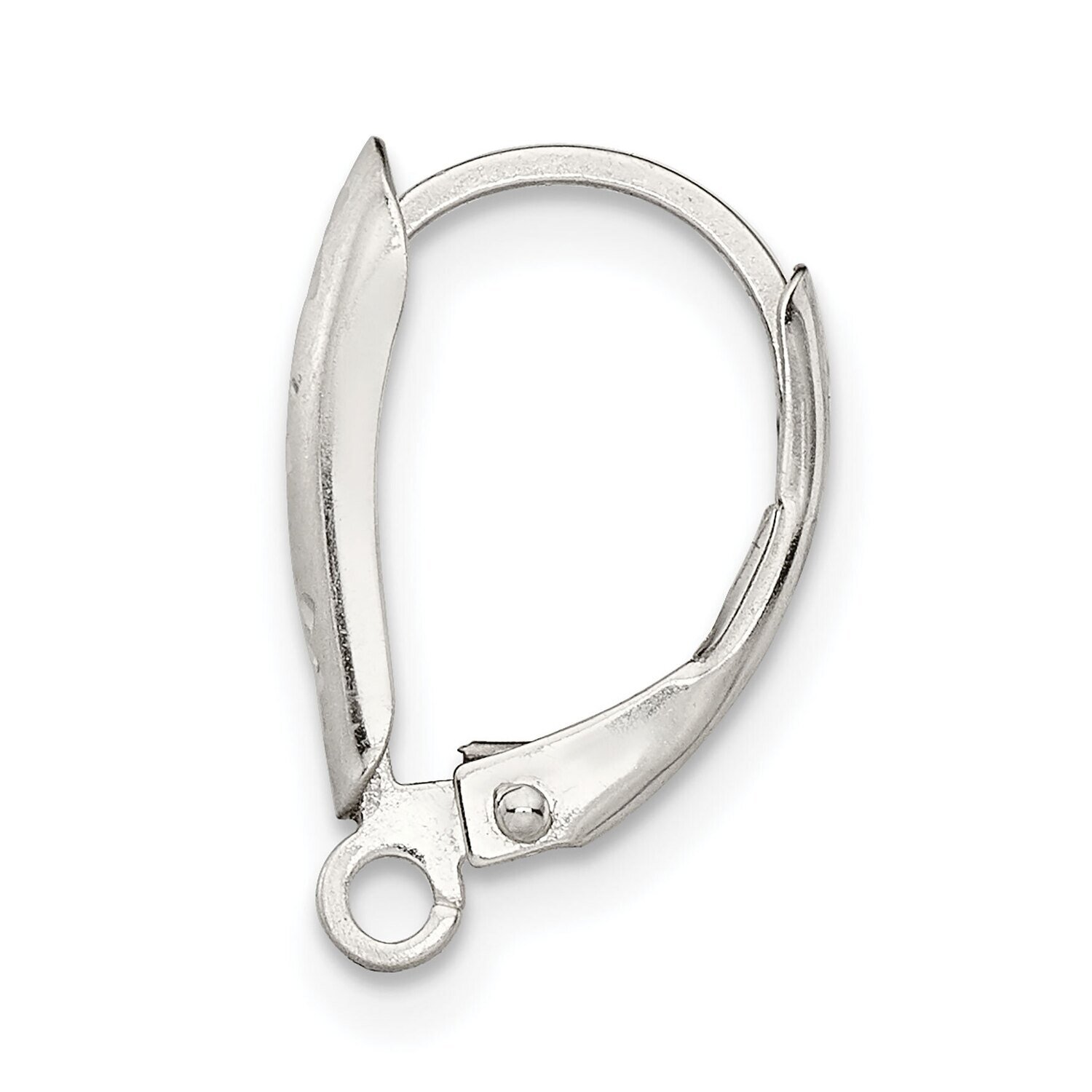 Diamond Cut Shield with Loop Leverback Setting Sterling Silver SS4844, MPN: SS4844,