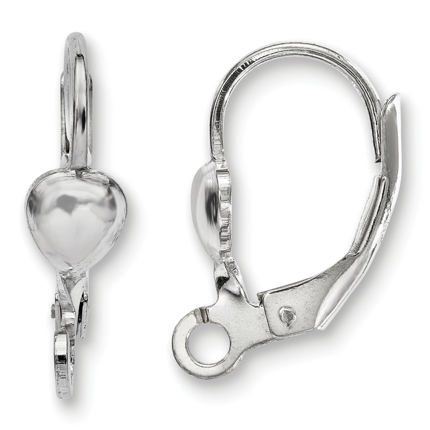 Fancy Leverback Earring Component Sterling Silver Polished SS4923, MPN: SS4923,