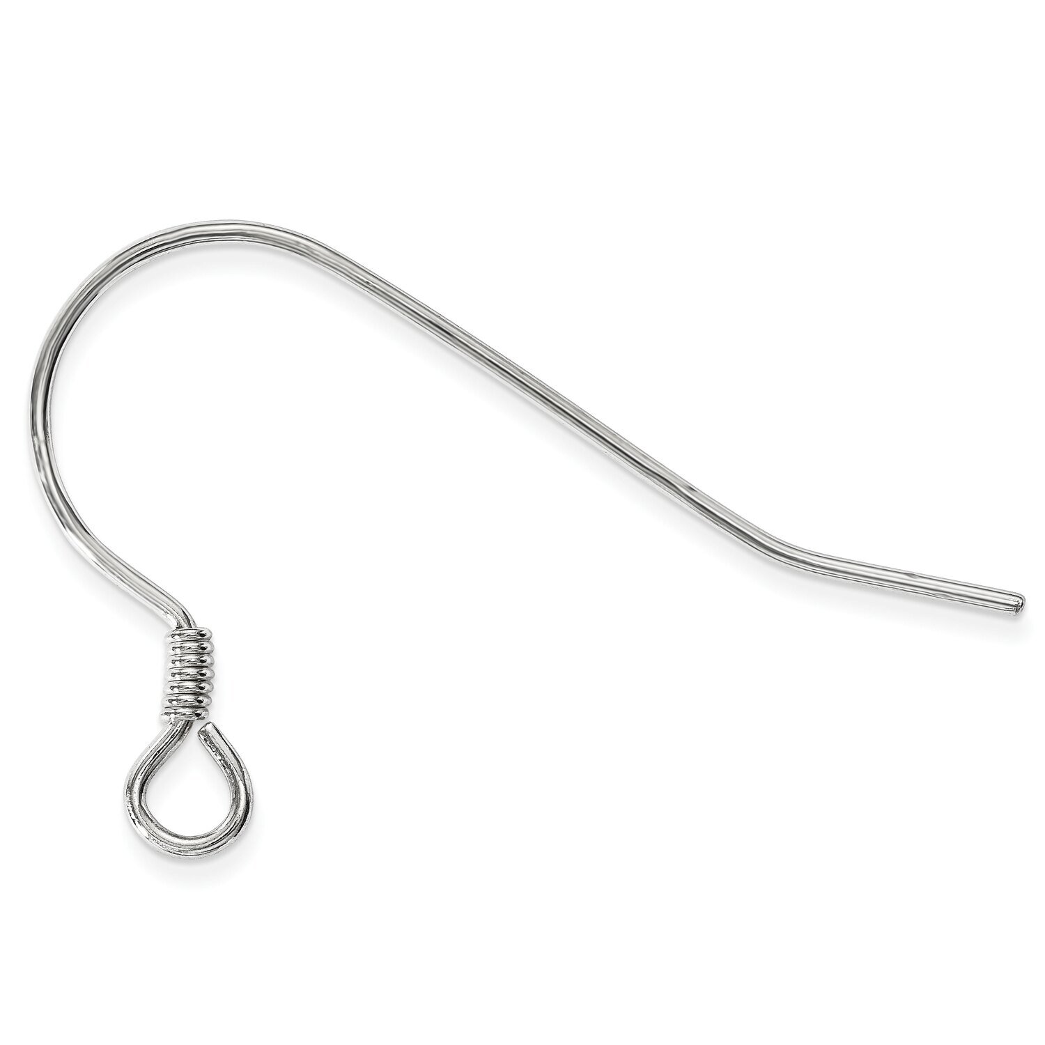 French Wire Earring Component Sterling Silver Polished SS4937, MPN: SS4937,