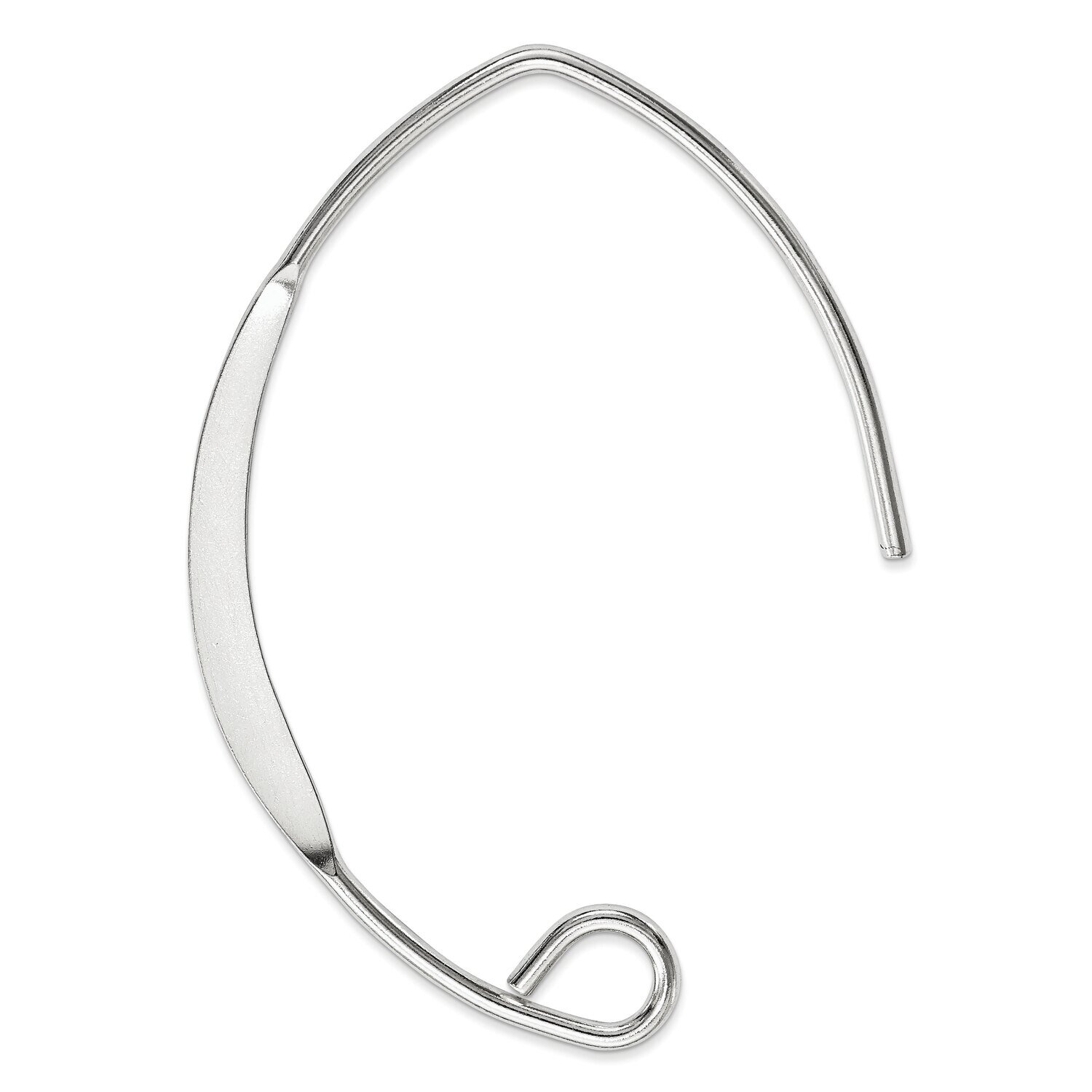 V-shape Flattened Ear Wire Sterling Silver SS4946, MPN: SS4946,