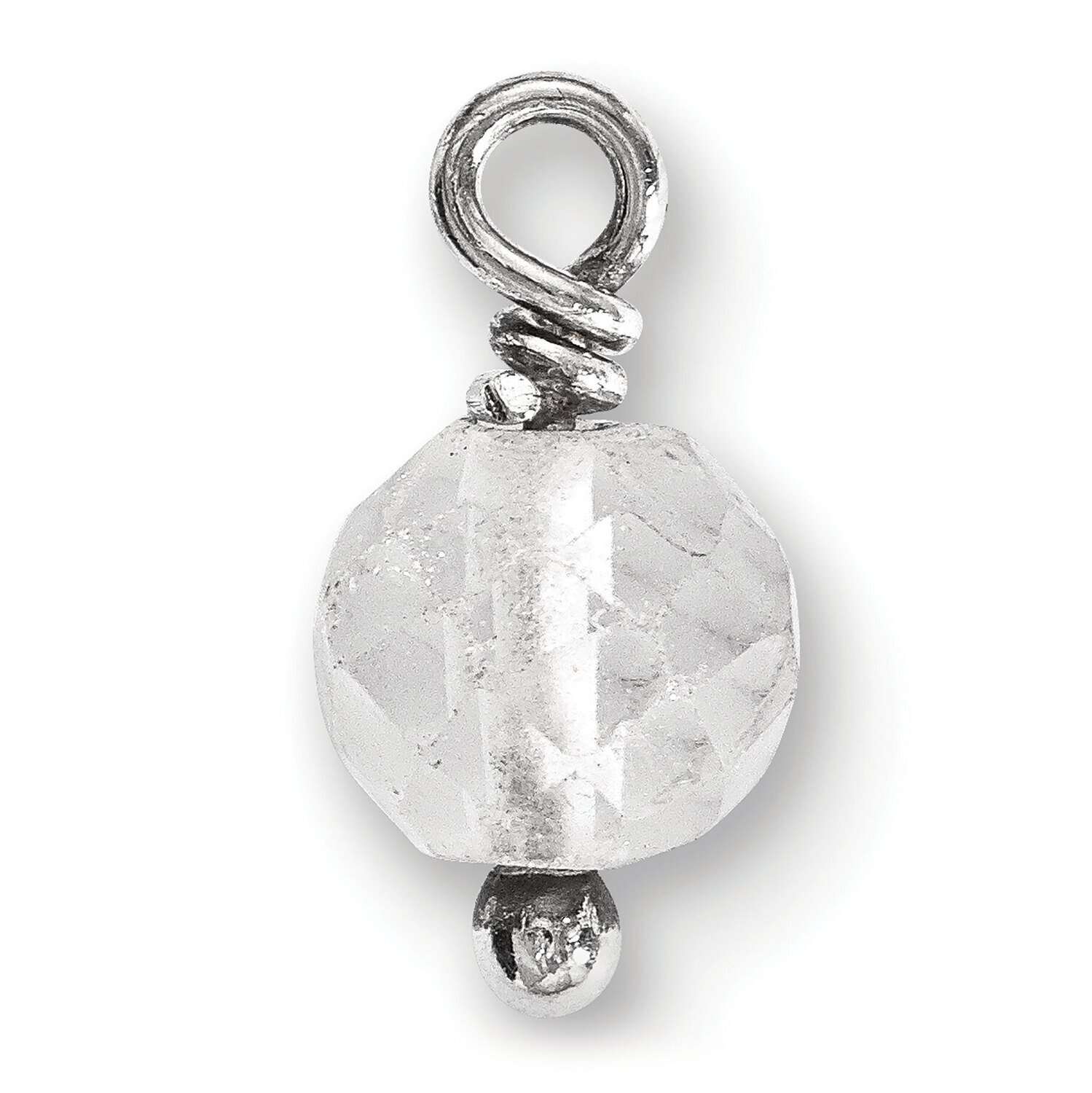 CZ Bead Charm Sterling Silver SS4958, MPN: SS4958,