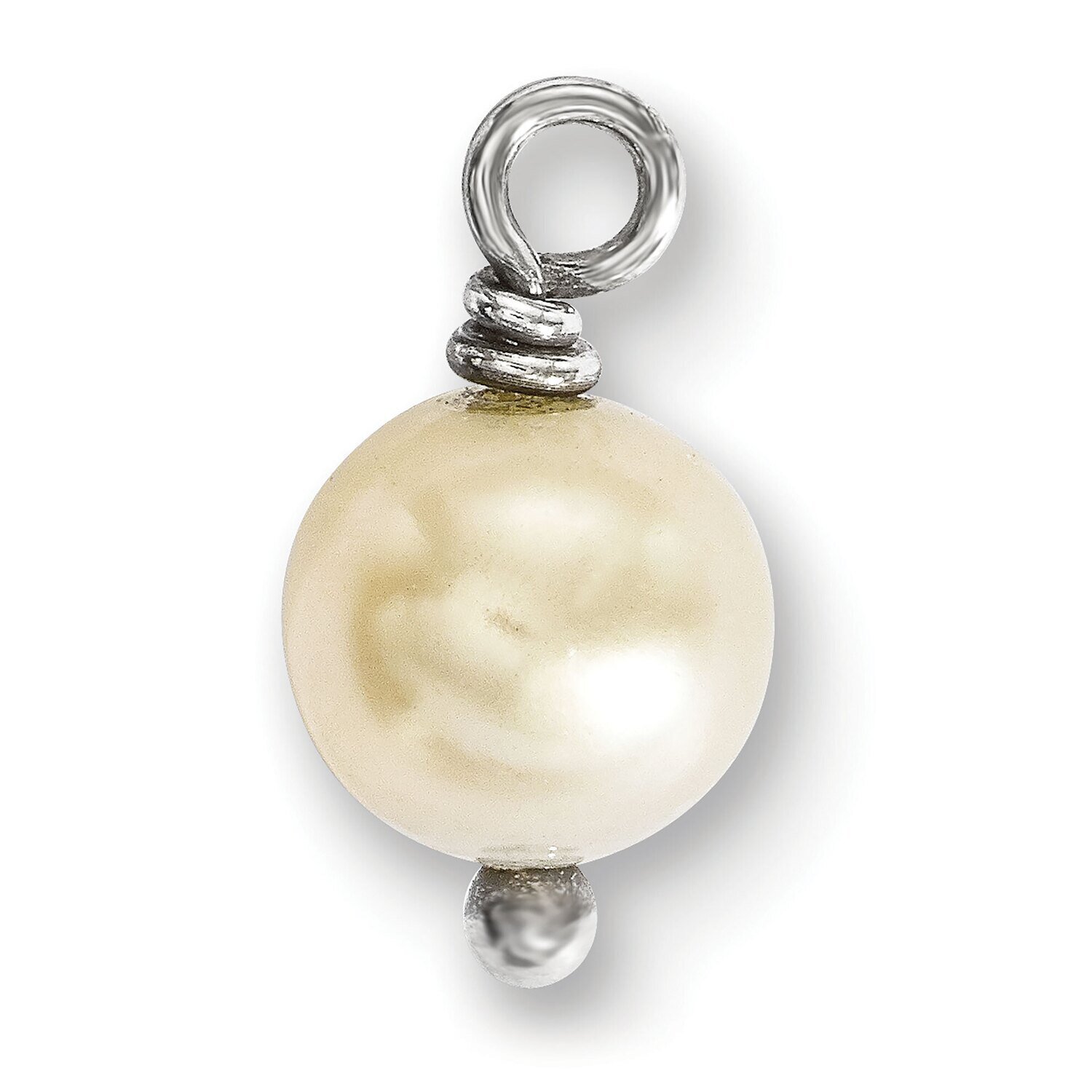 White Freshwater Cultured Pearl Charm Sterling Silver SS4961W, MPN: SS4961W,