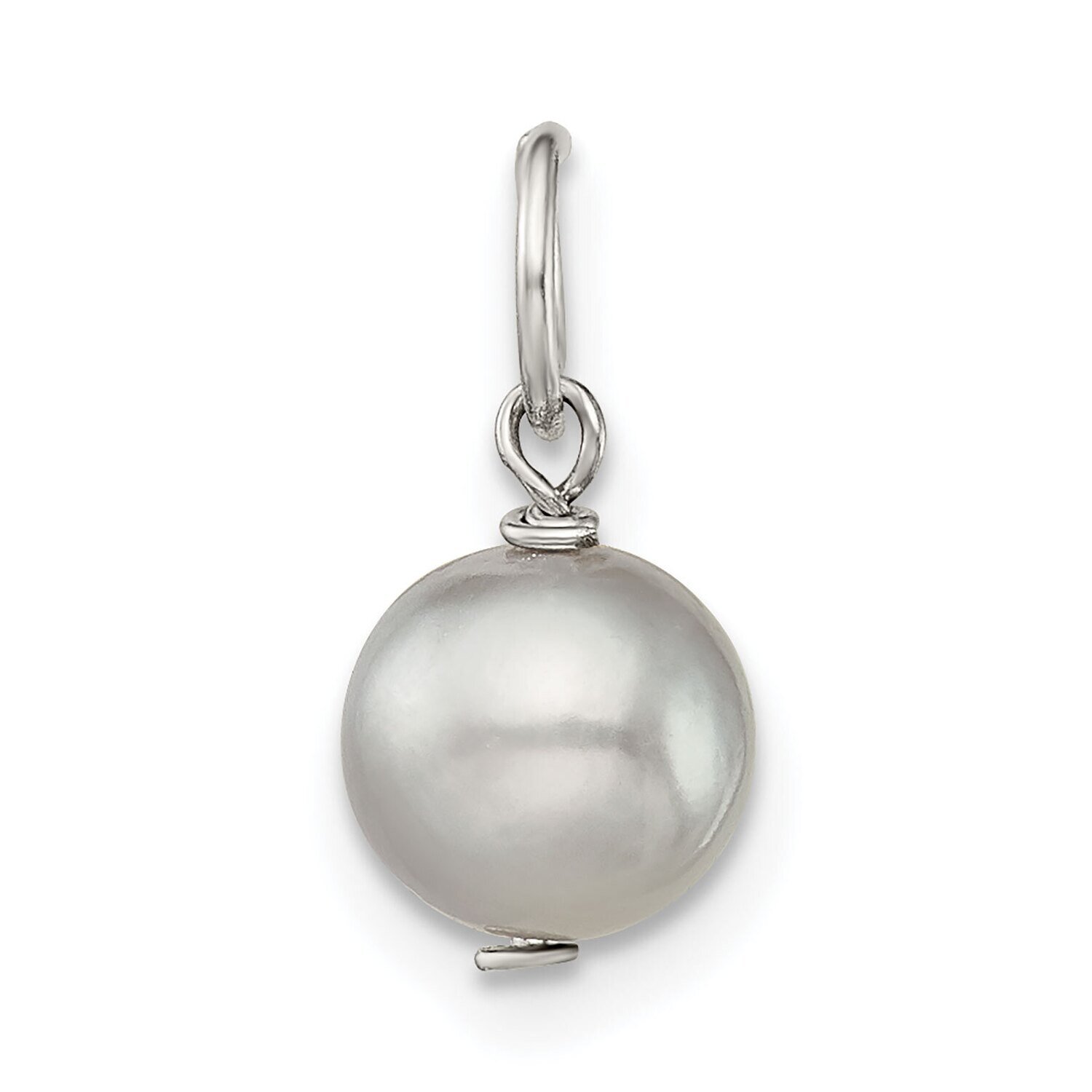 6mm Grey Freshwater Cultured Pearl Charm Sterling Silver SS4962G, MPN: SS4962G,