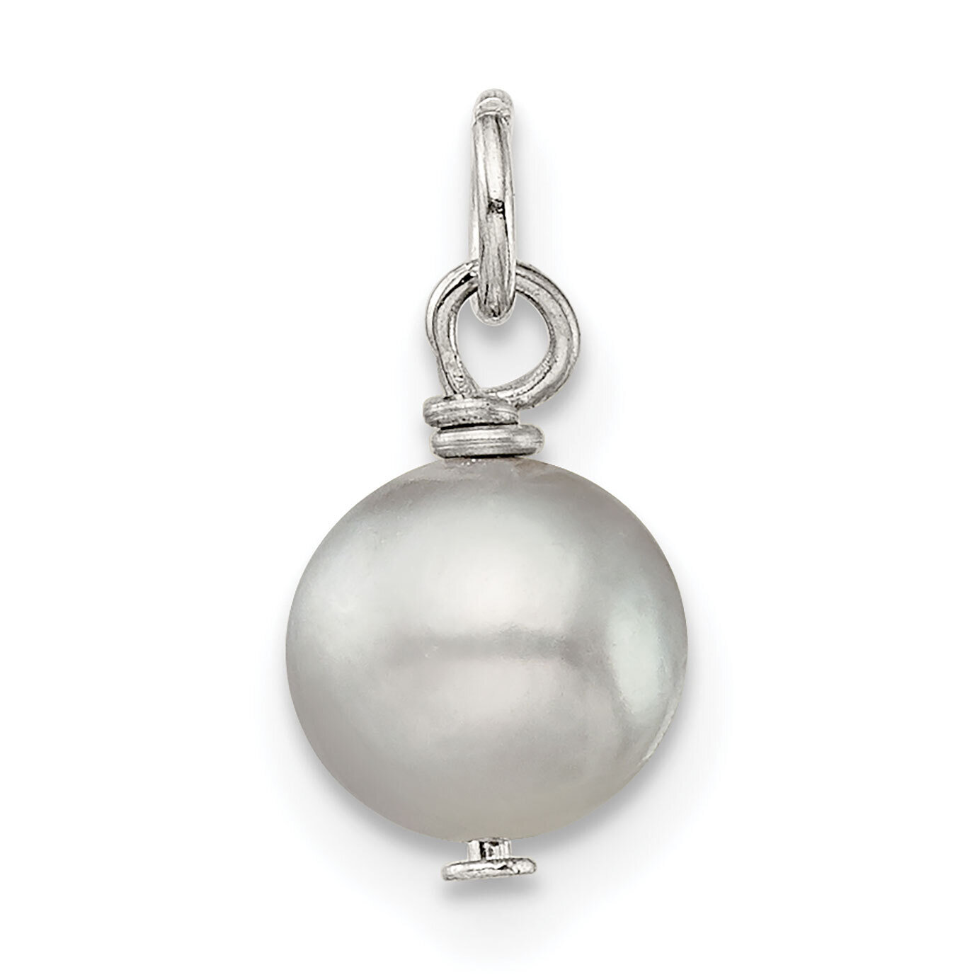 7mm Grey Freshwater Cultured Pearl Charm Sterling Silver SS4963G