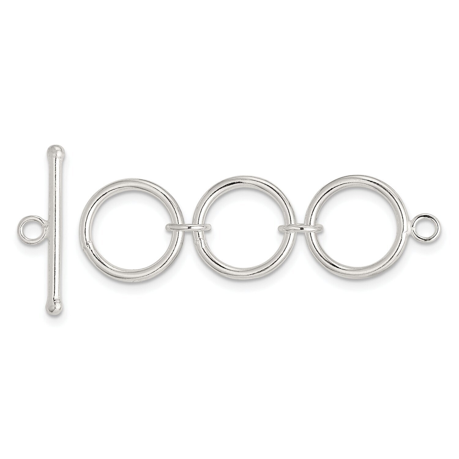 Lrg Triple Circle Toggle Clasp Sterling Silver Polished SS4997, MPN: SS4997,