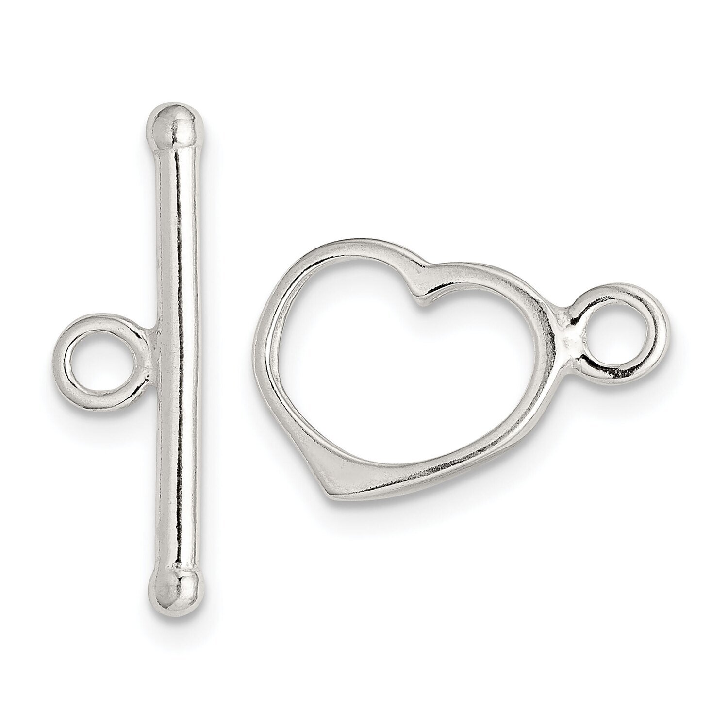 Heart Toggle Clasp Sterling Silver Polished SS4998