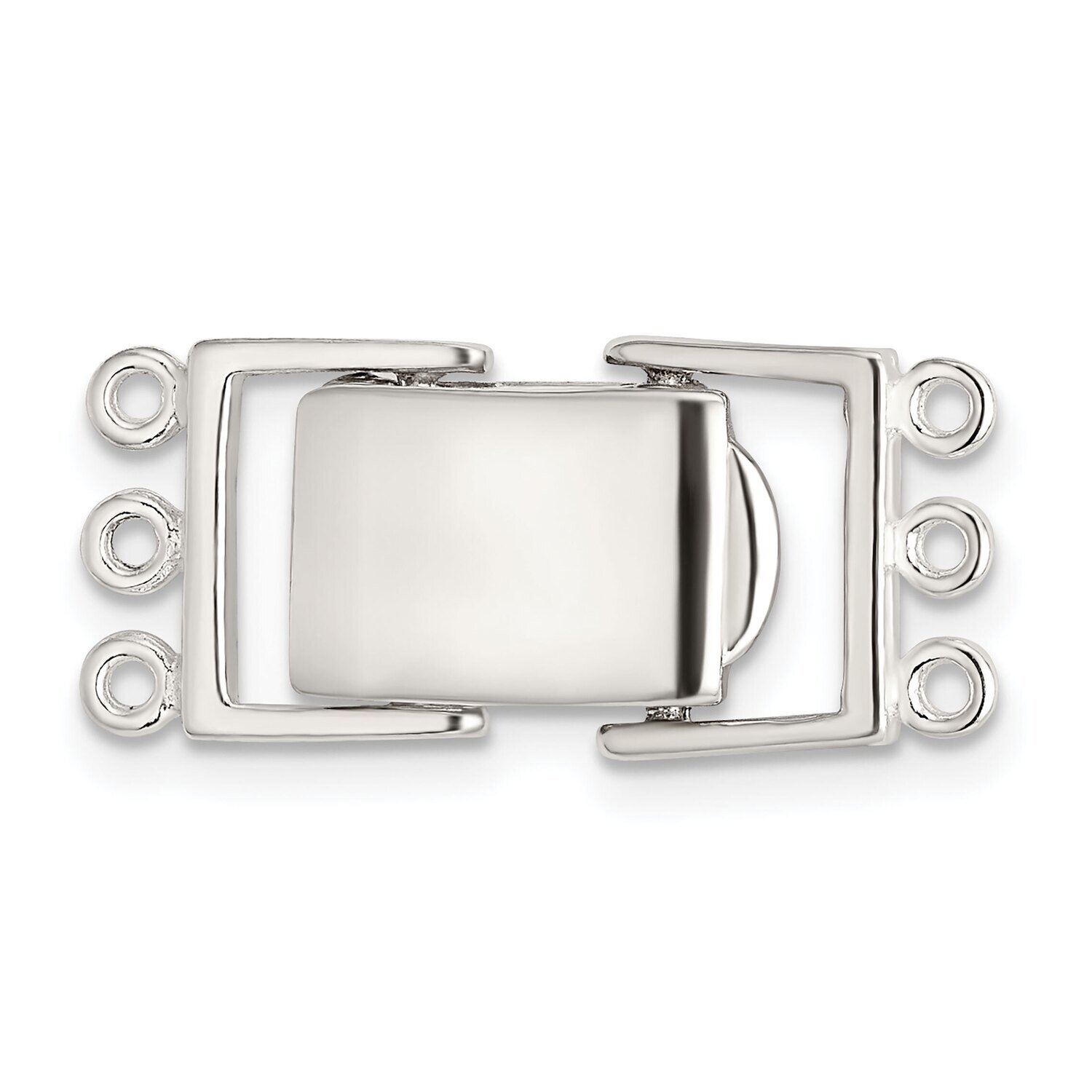 Triple Strand Fold-over Pearl Clasp Sterling Silver Polished SS5002