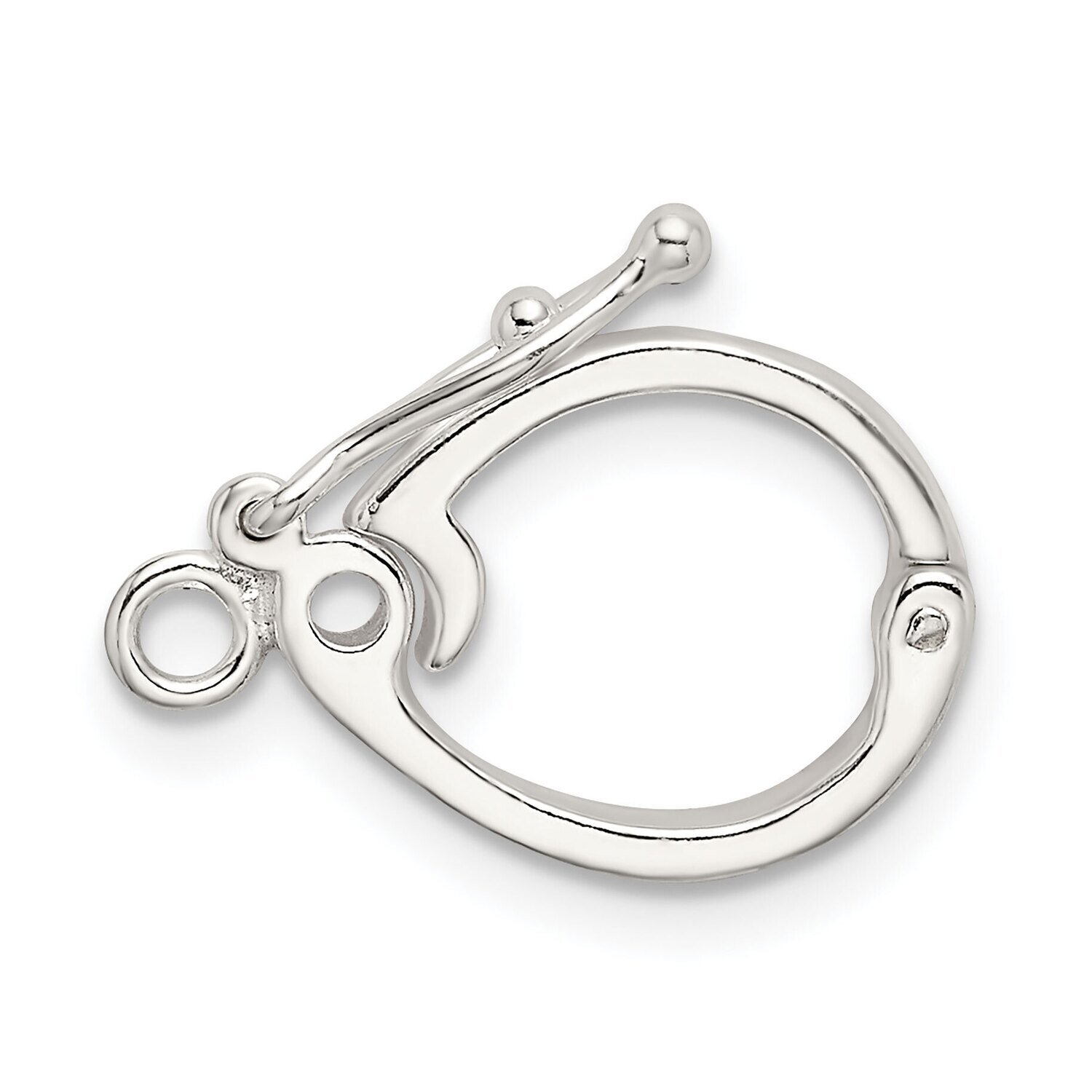 Lrg Oval Safety Clasp Sterling Silver Polished SS5005, MPN: SS5005,