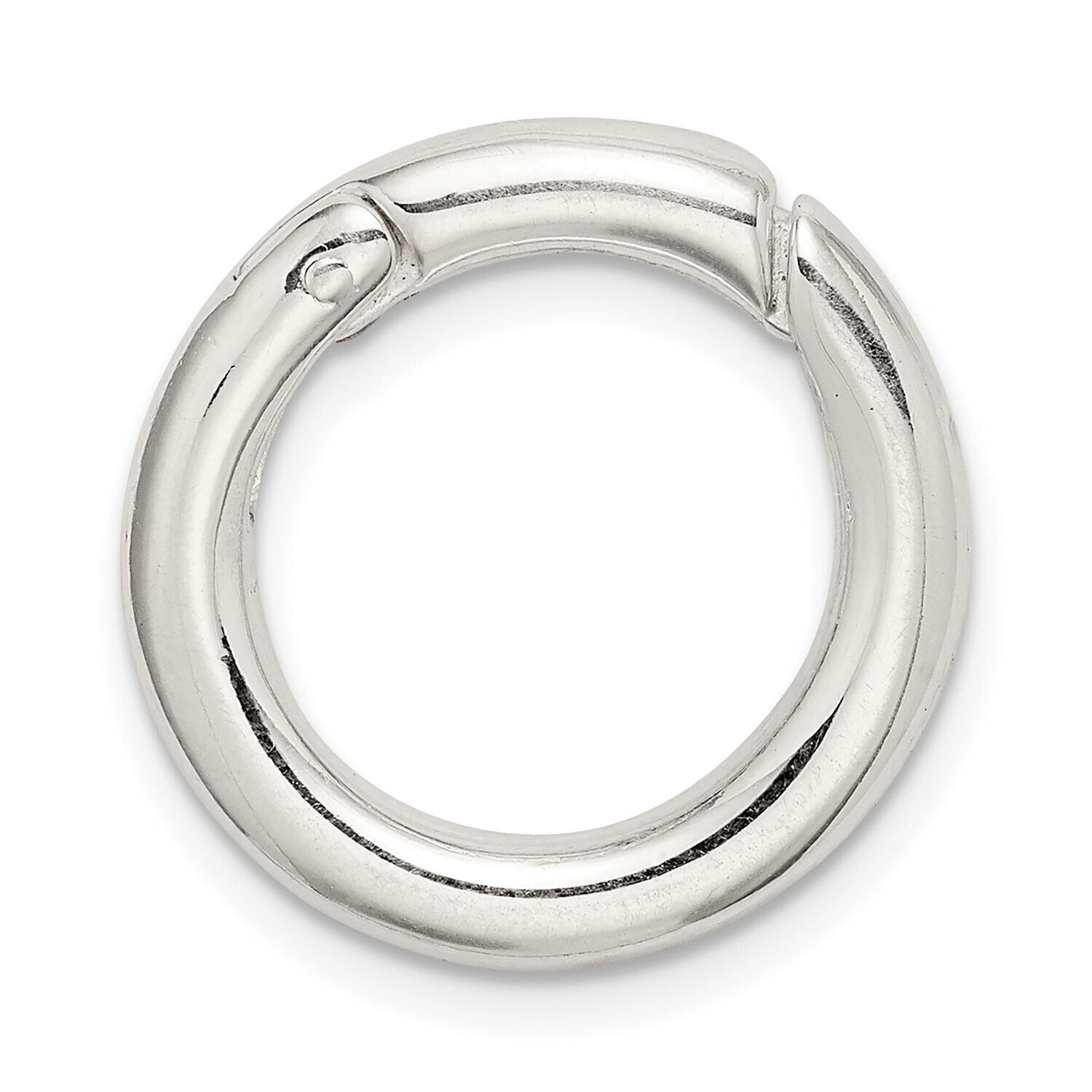 Circle Push Lock Clasp Sterling Silver Polished SS5007, MPN: SS5007,