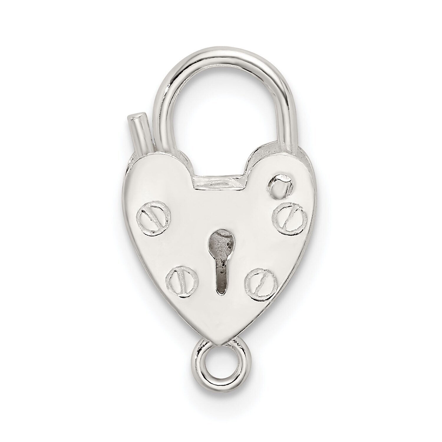 Lock Heart Clasp Sterling Silver Polished SS5008
