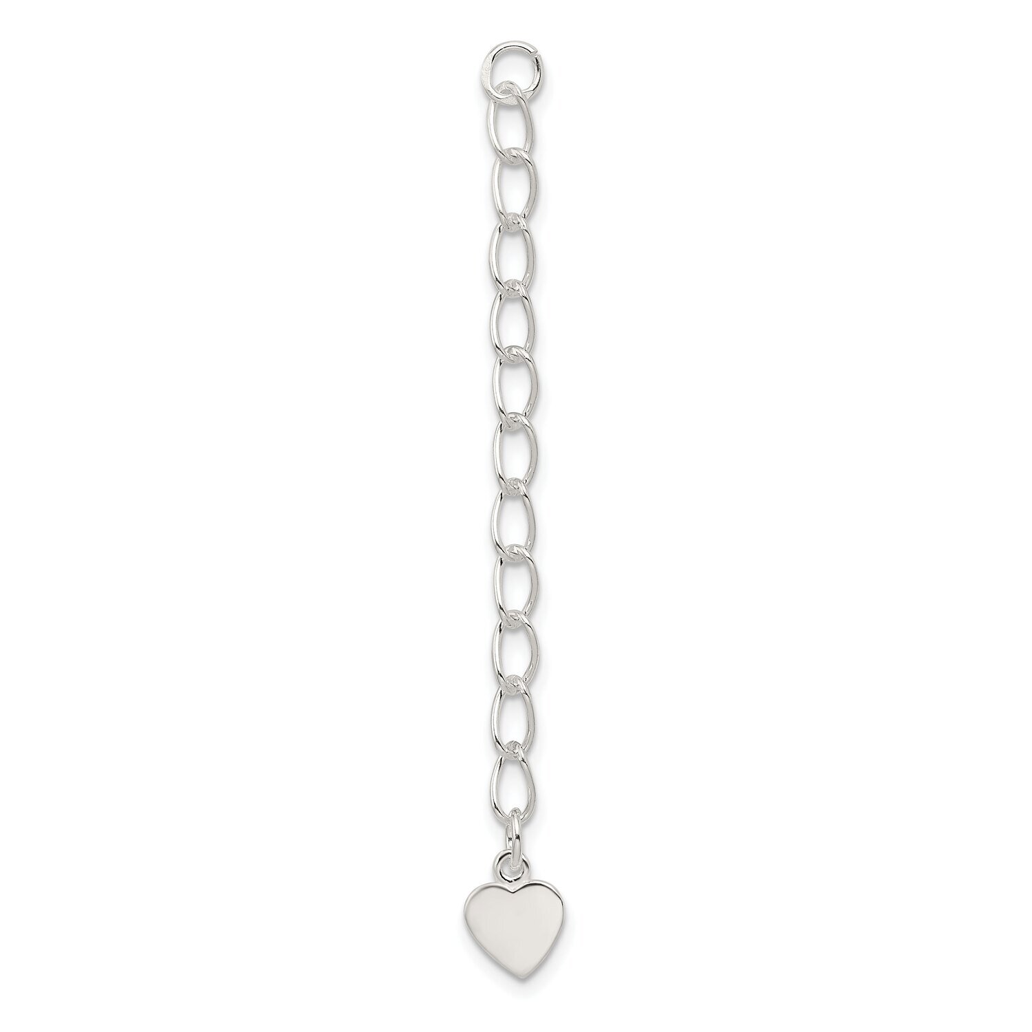 Chain Extender with Heart Sterling Silver Polished SS5013, MPN: SS5013,