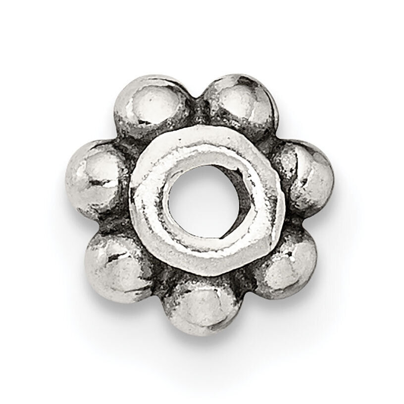 Antiqued Floral Bead Sterling Silver SS5021, MPN: SS5021,