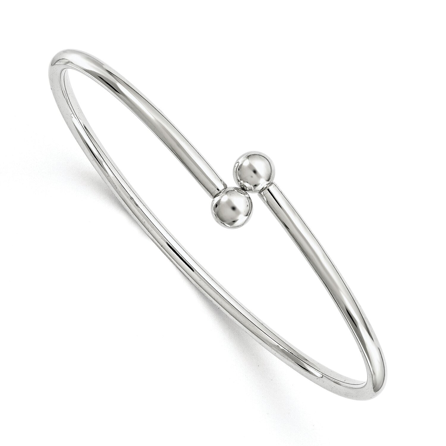 Flexible with 6.0mm Threaded Ball Bangle Sterling Silver SS5044