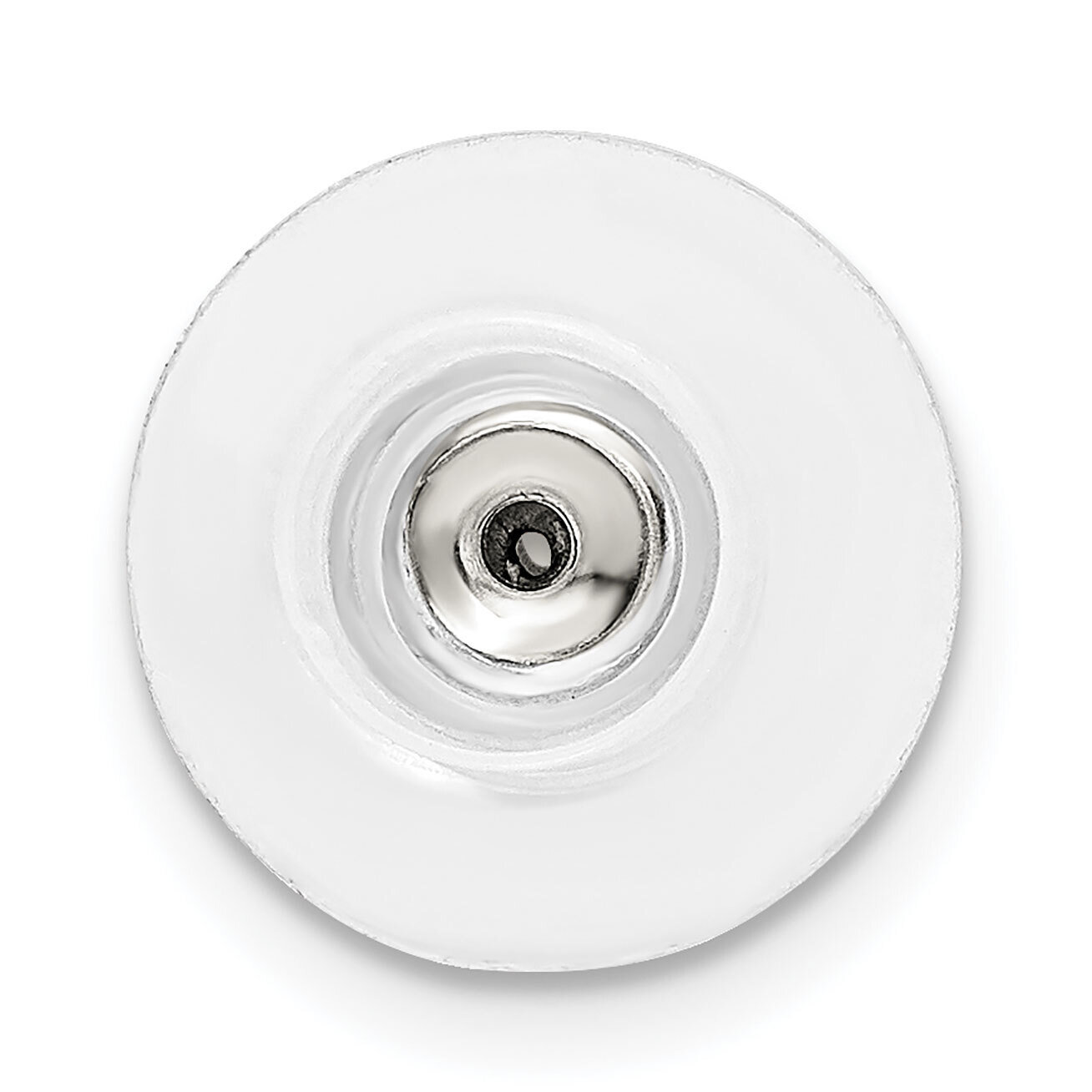 White with Clear Disc Ear Nuts Stainless Steel ST4849W, MPN: ST4849W,