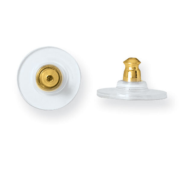 Yellow with Clear Disc Ear Nuts Stainless Steel ST4849Y, MPN: ST4849Y,