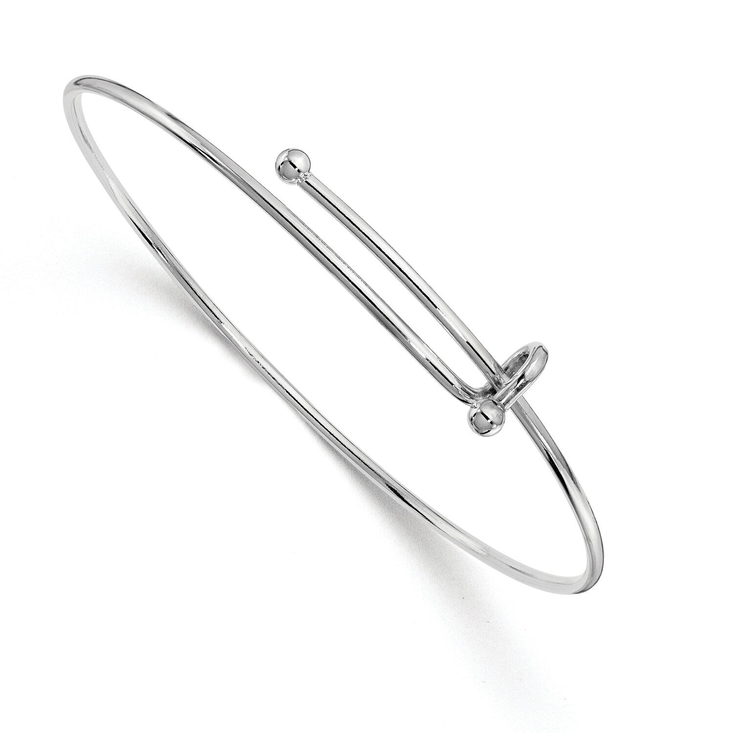 Bright Silver-tone Plated One Hook Expandable Bracelet Stainless Steel ST4857W, MPN: ST4857W, 79052…
