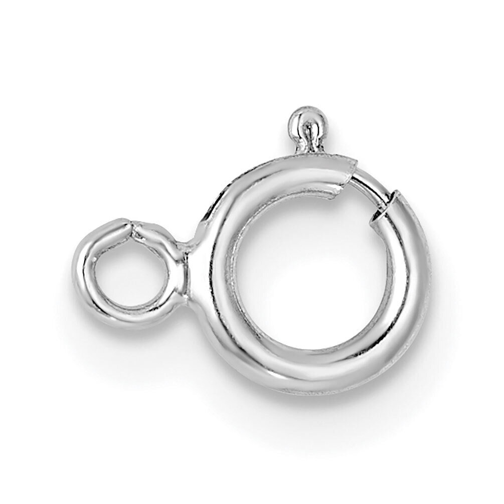 Spring Ring with Flat Ring Clasp 14k White Gold WG1714