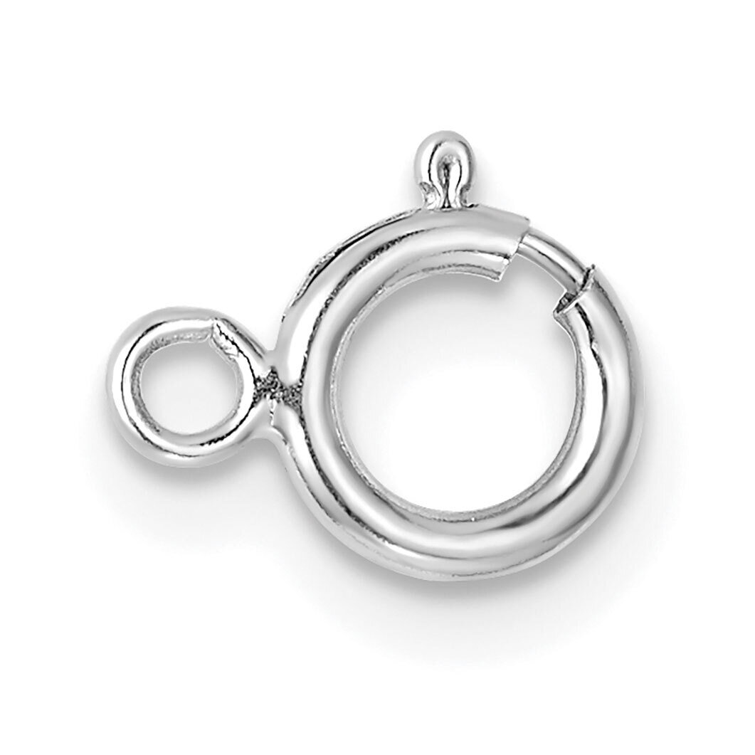 Spring Ring with Flat Ring Clasp 14k White Gold WG1715