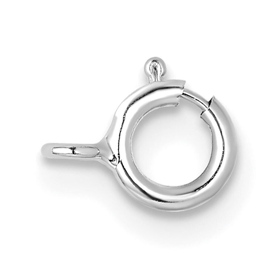Spring Ring with Closed Ring Clasp 14k White Gold WG1718