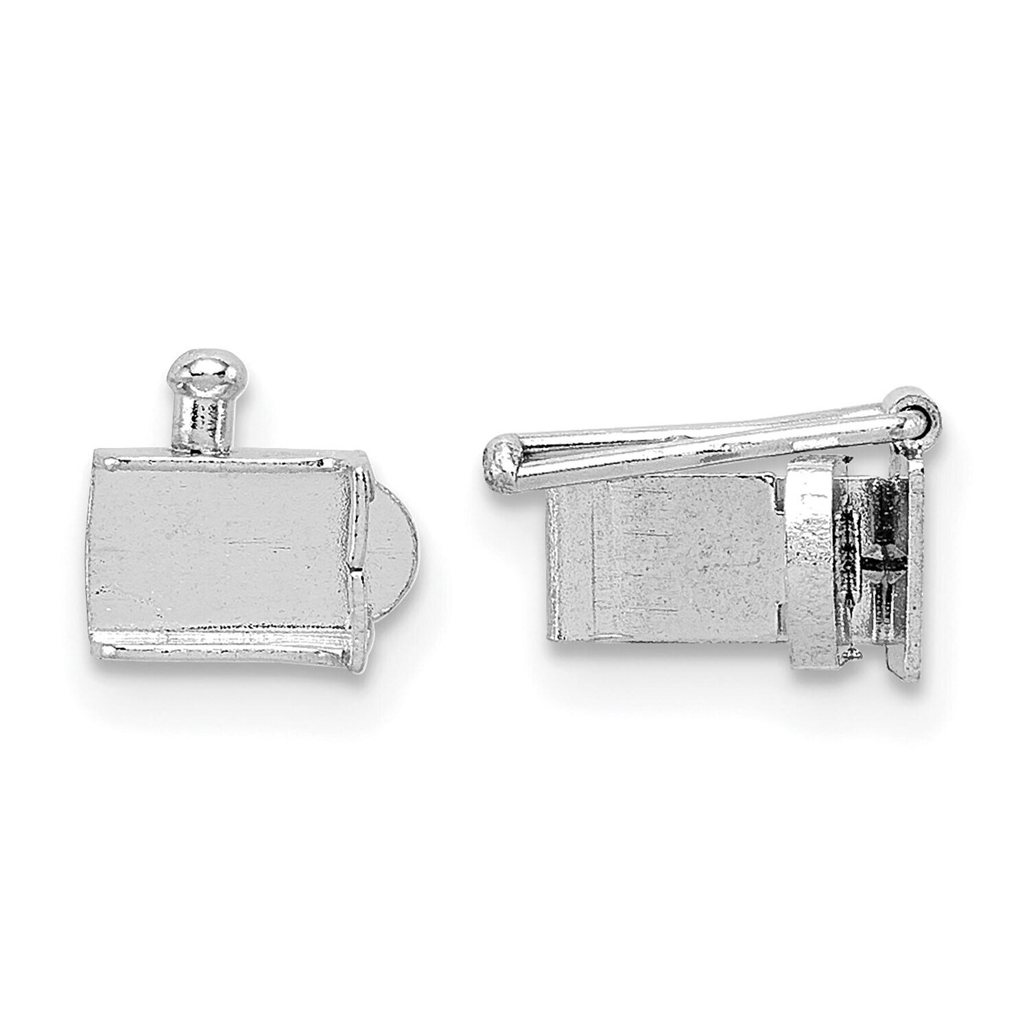 Push Bar Box Clasp 14k White Gold WG1853