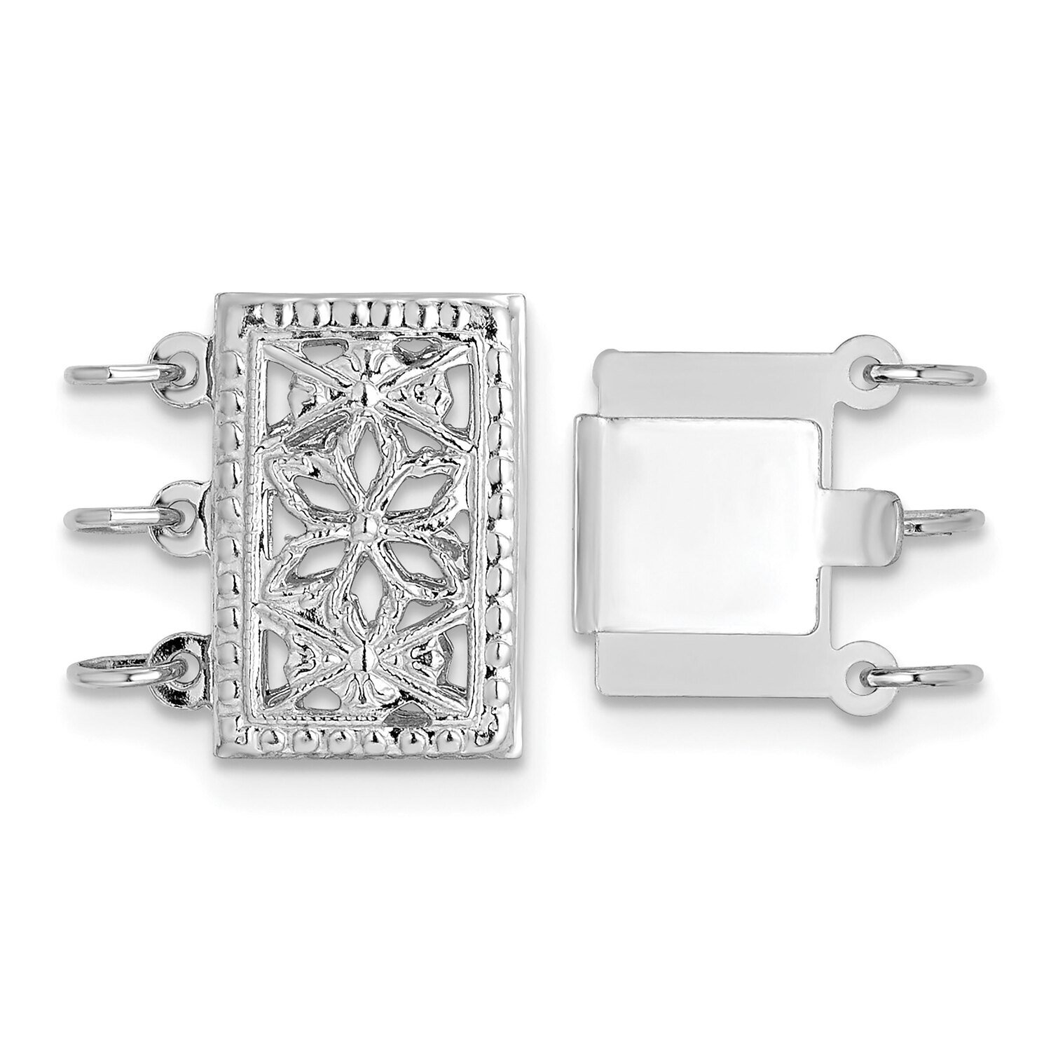 Multi-Strand Bead Pearl Clasp 14k White Gold WG2001, MPN: WG2001,