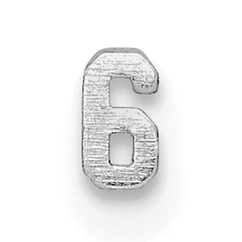 Die Struck Number 6 14k White Gold WG2185, MPN: WG2185,