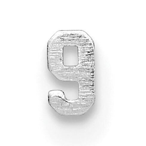 Die Struck Number 9 14k White Gold WG2188, MPN: WG2188,