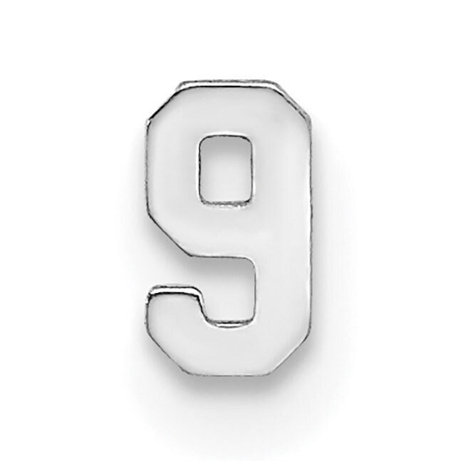 Die Struck Number 9 14k White Gold WG2198, MPN: WG2198,